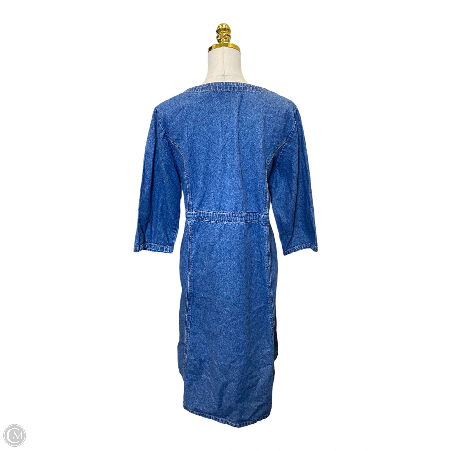 Dress Casual Midi By Denim 24/7 In Blue Denim, Size: 2x