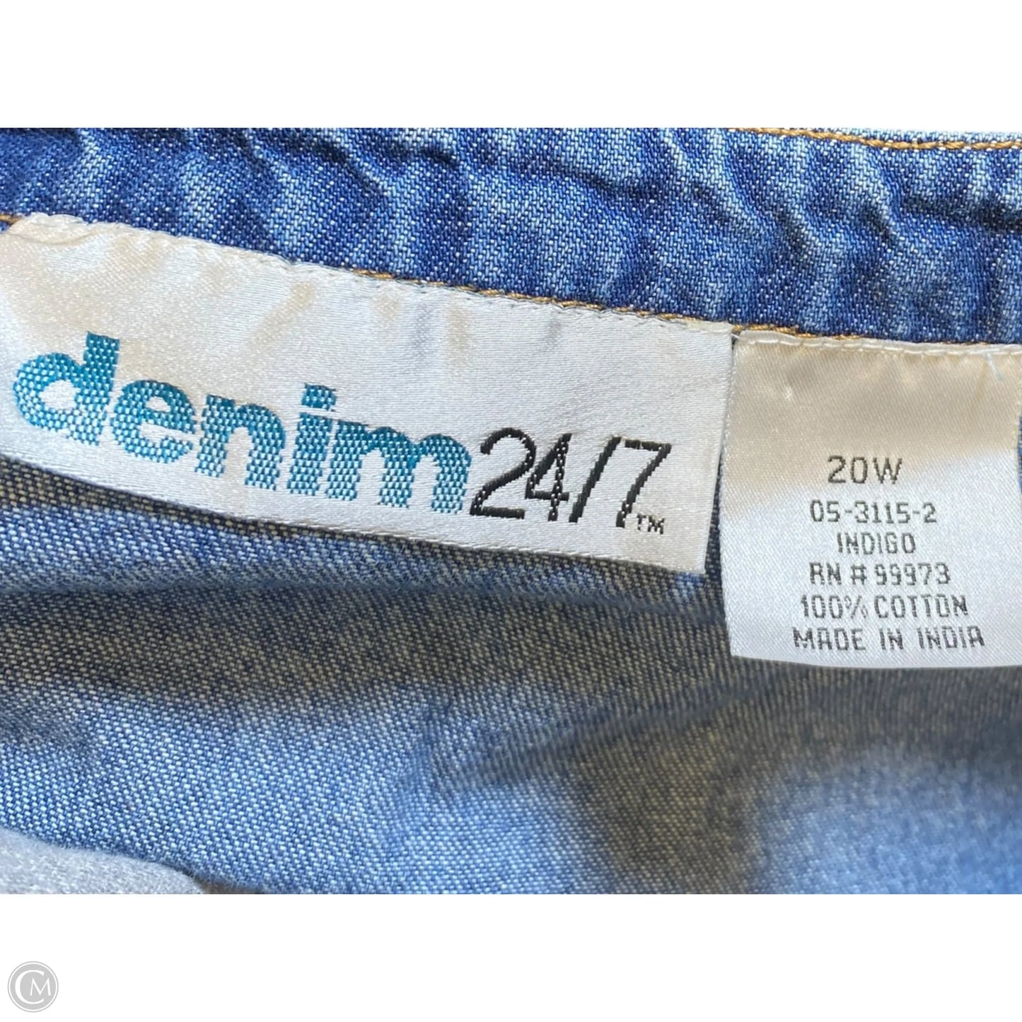 Dress Casual Midi By Denim 24/7 In Blue Denim, Size: 2x