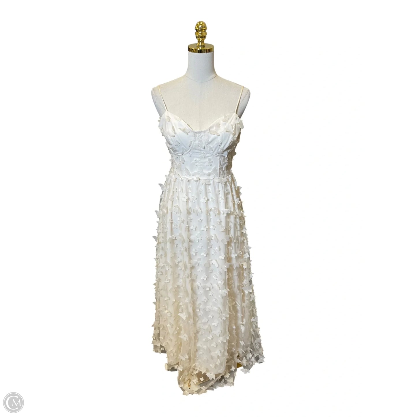 Dress Casual Midi By Clothes Mentor In Cream, Size: M