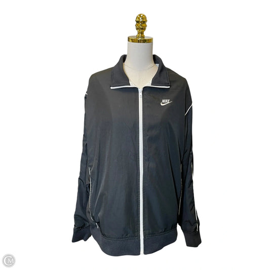 Jacket Windbreaker By Nike In Black & White, Size: L