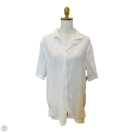 Blouse Short Sleeve By Zara In White, Size: L
