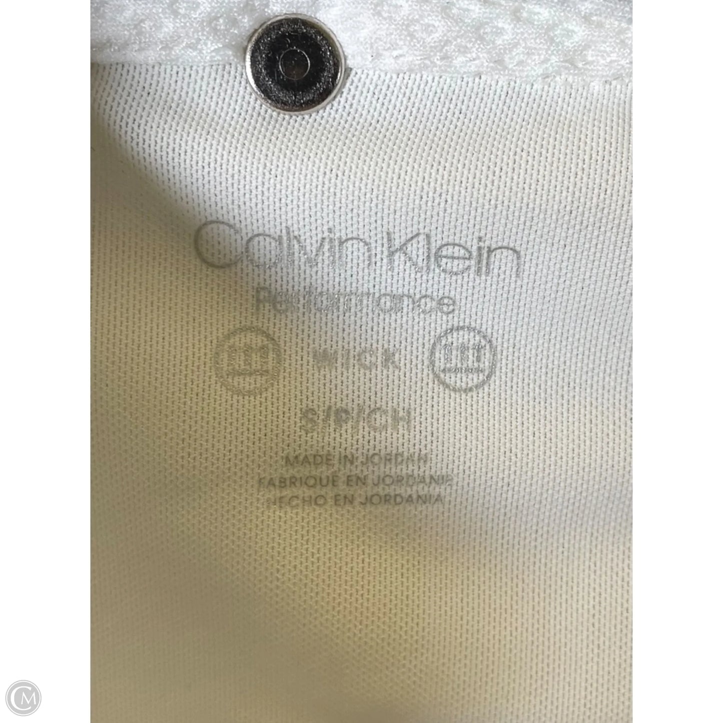 Athletic Jacket By Calvin Klein In Grey & White, Size: Sp