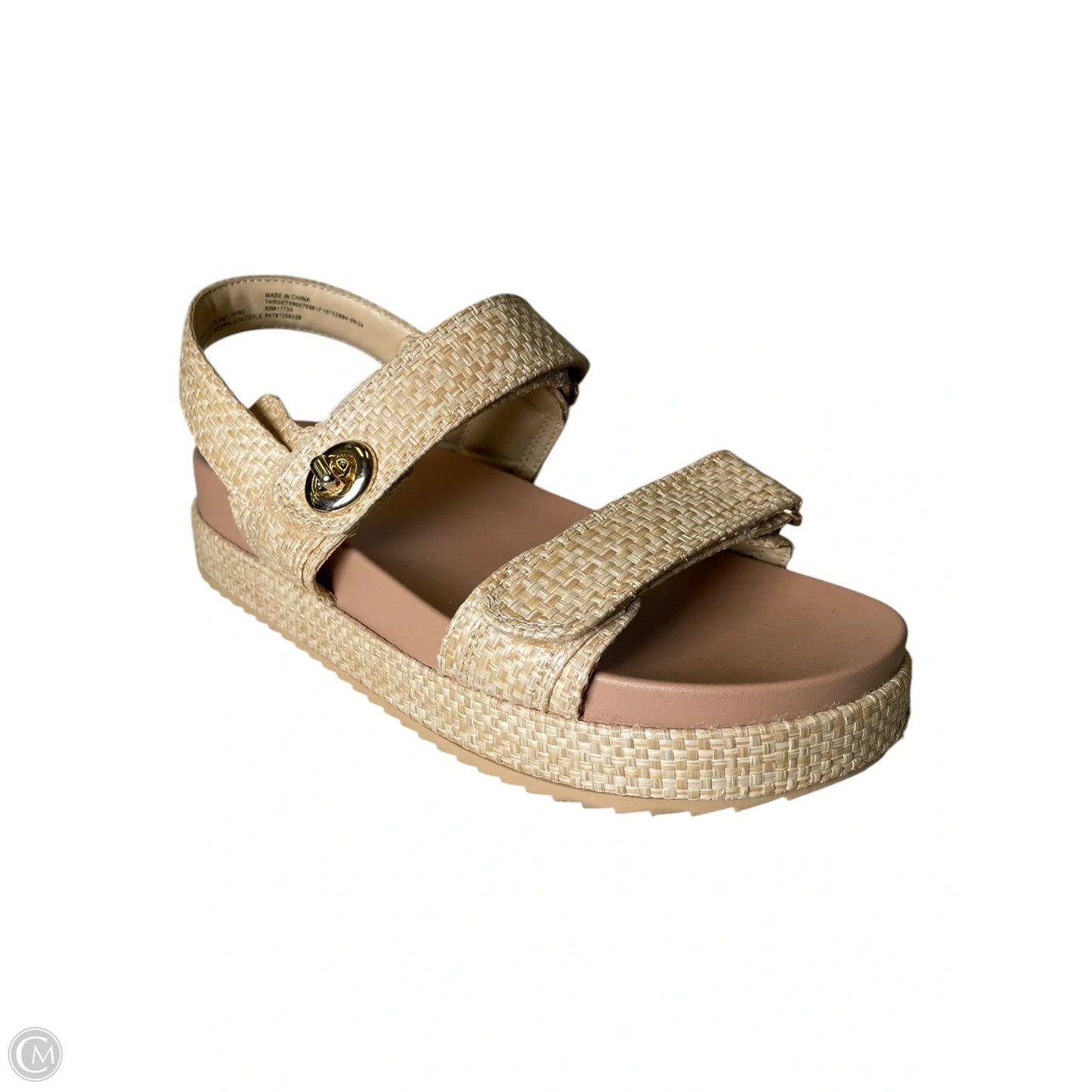Sandals Heels Platform By A New Day In Beige, Size: 10