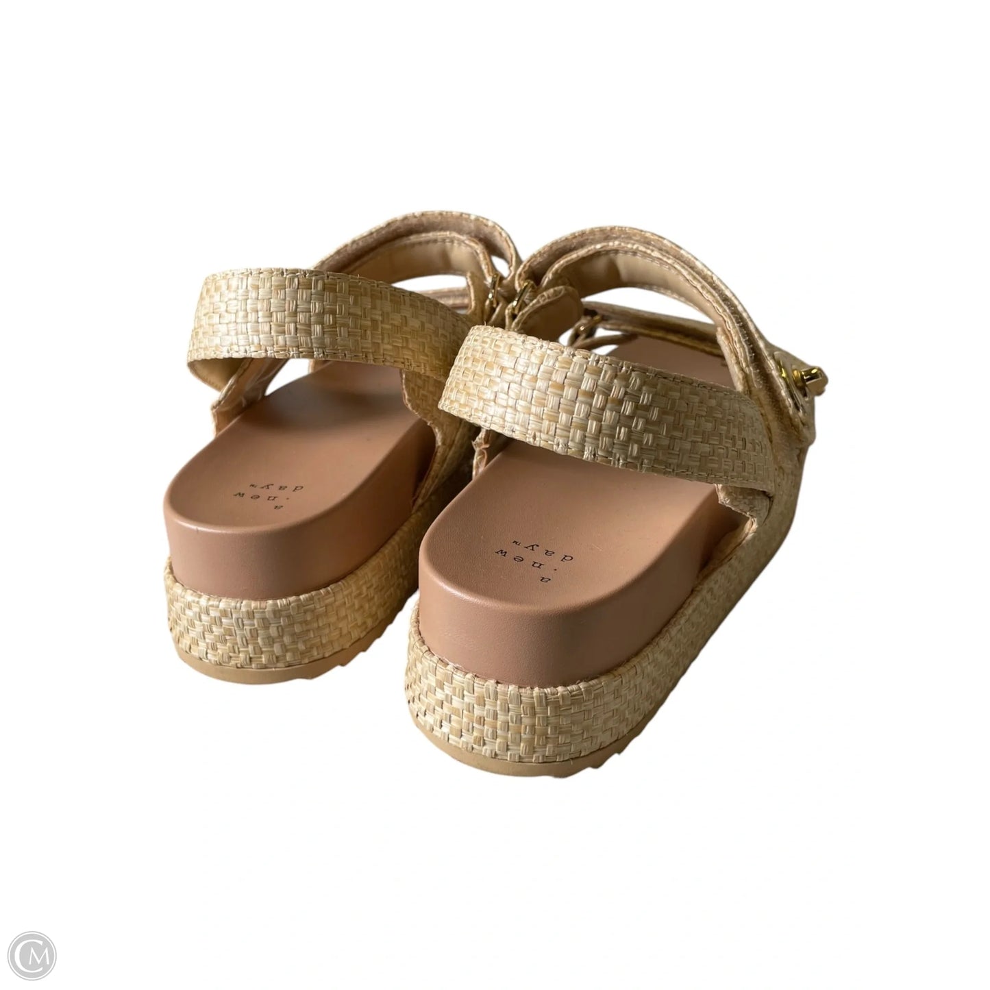 Sandals Heels Platform By A New Day In Beige, Size: 10