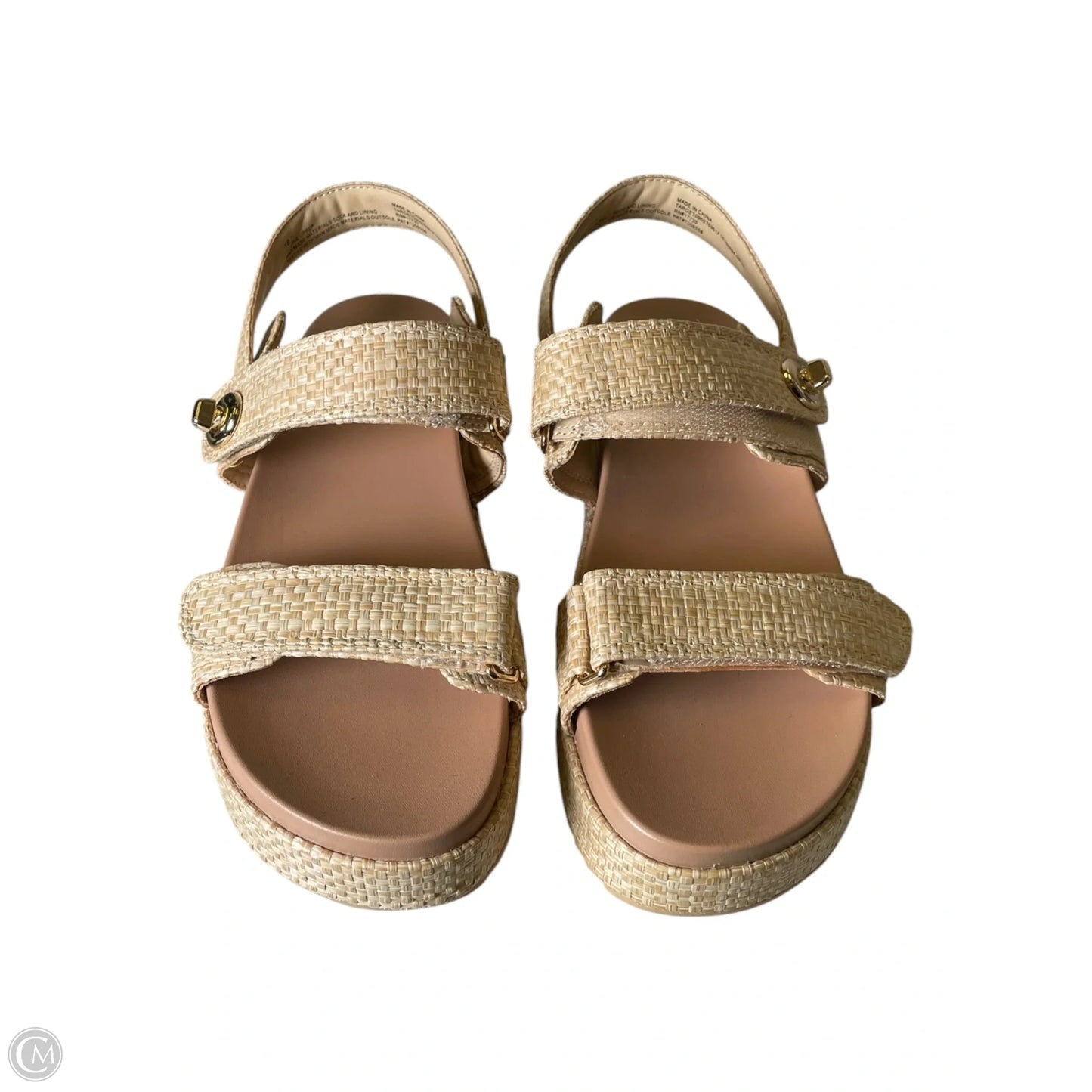 Sandals Heels Platform By A New Day In Beige, Size: 10