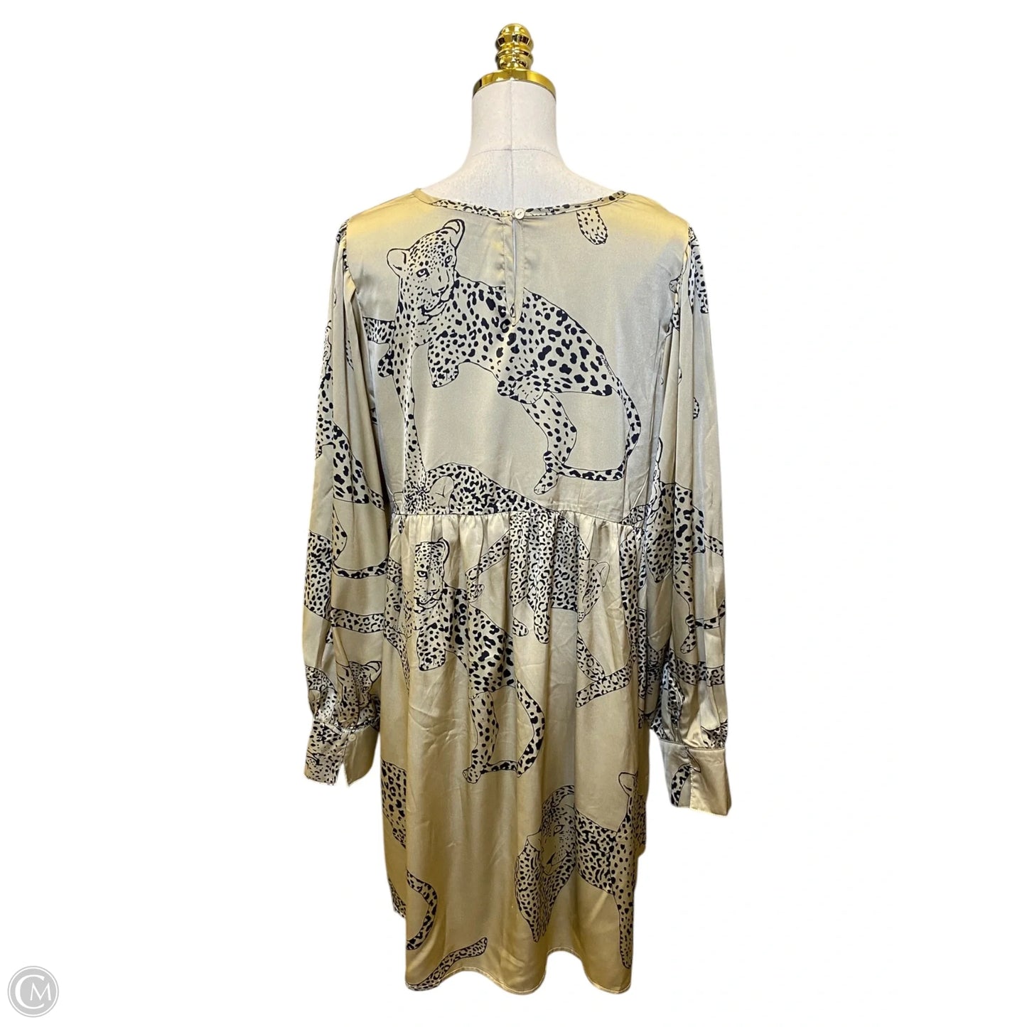 Dress Casual Midi By Easel In Black & Gold, Size: L