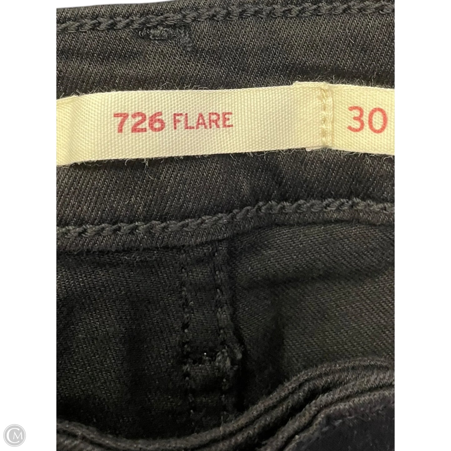 Jeans Flared By Levis In Black Denim, Size: 30