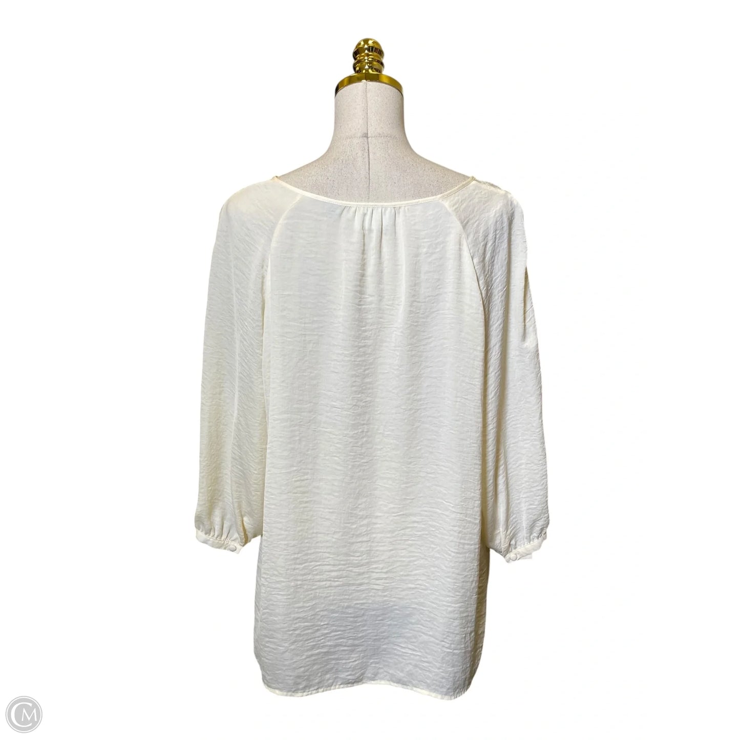 Blouse 3/4 Sleeve By Avenue In Cream, Size: 20