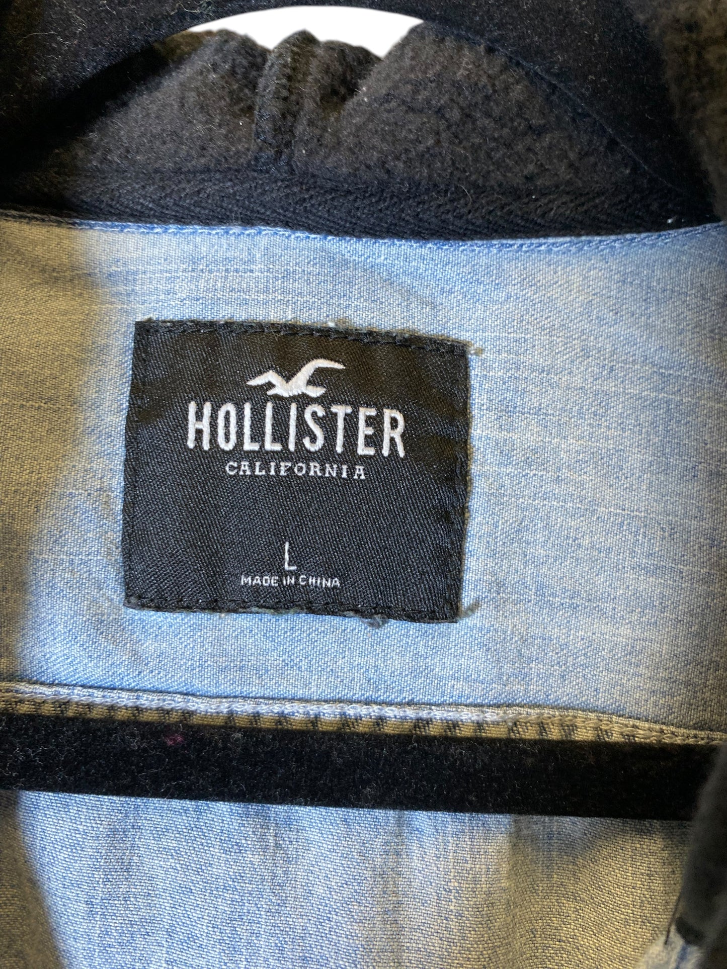 Jacket Denim By Hollister In Blue, Size: L