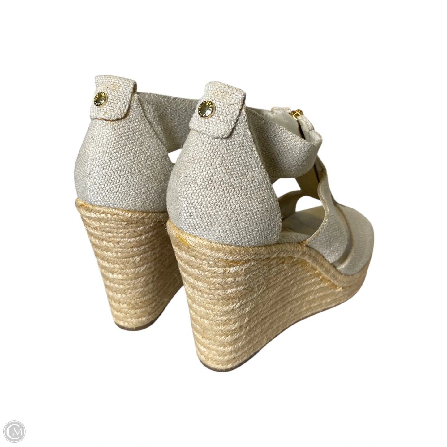 Sandals Heels Wedge By Michael By Michael Kors In Beige, Size: 10