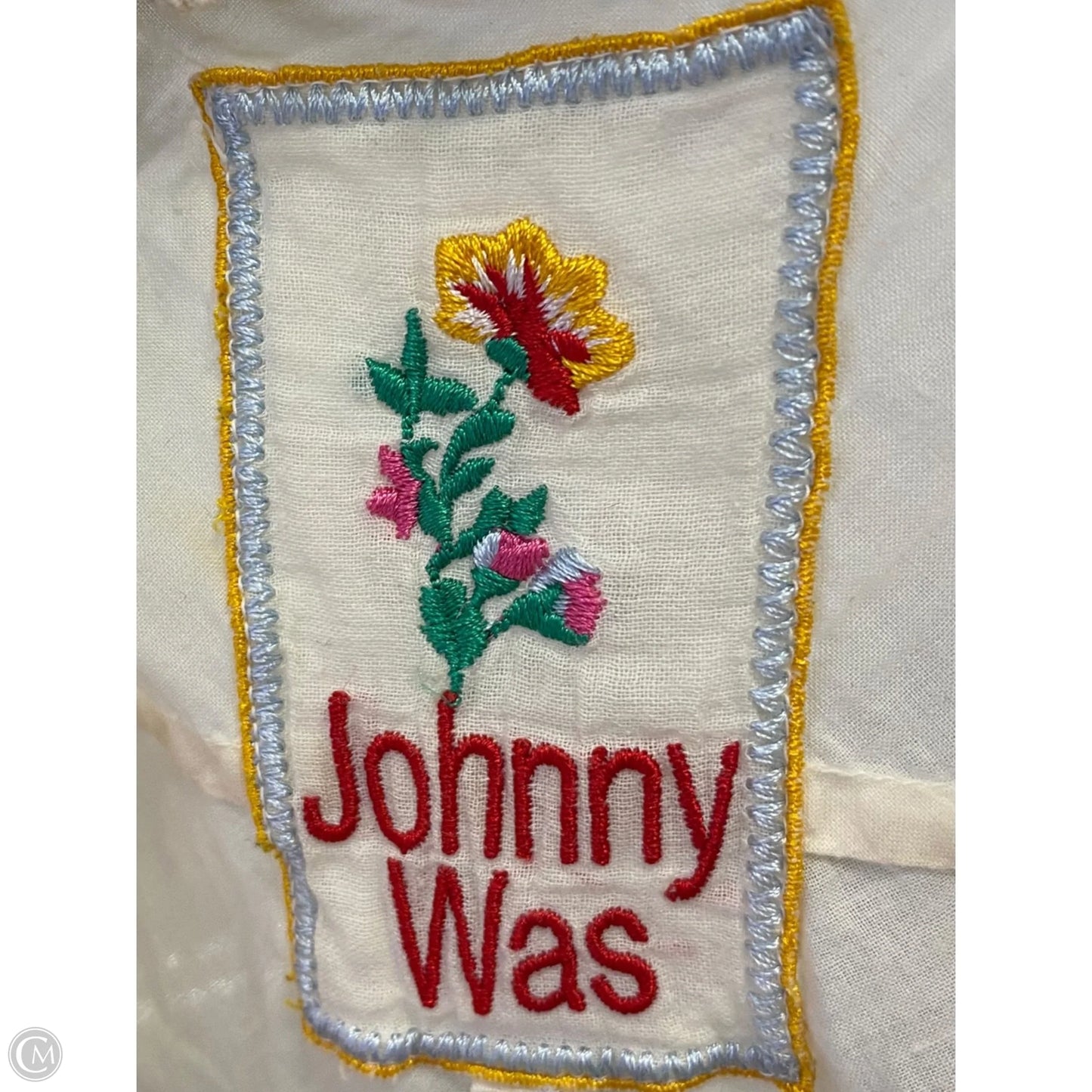 Blouse Sleeveless By Johnny Was In Cream, Size: L