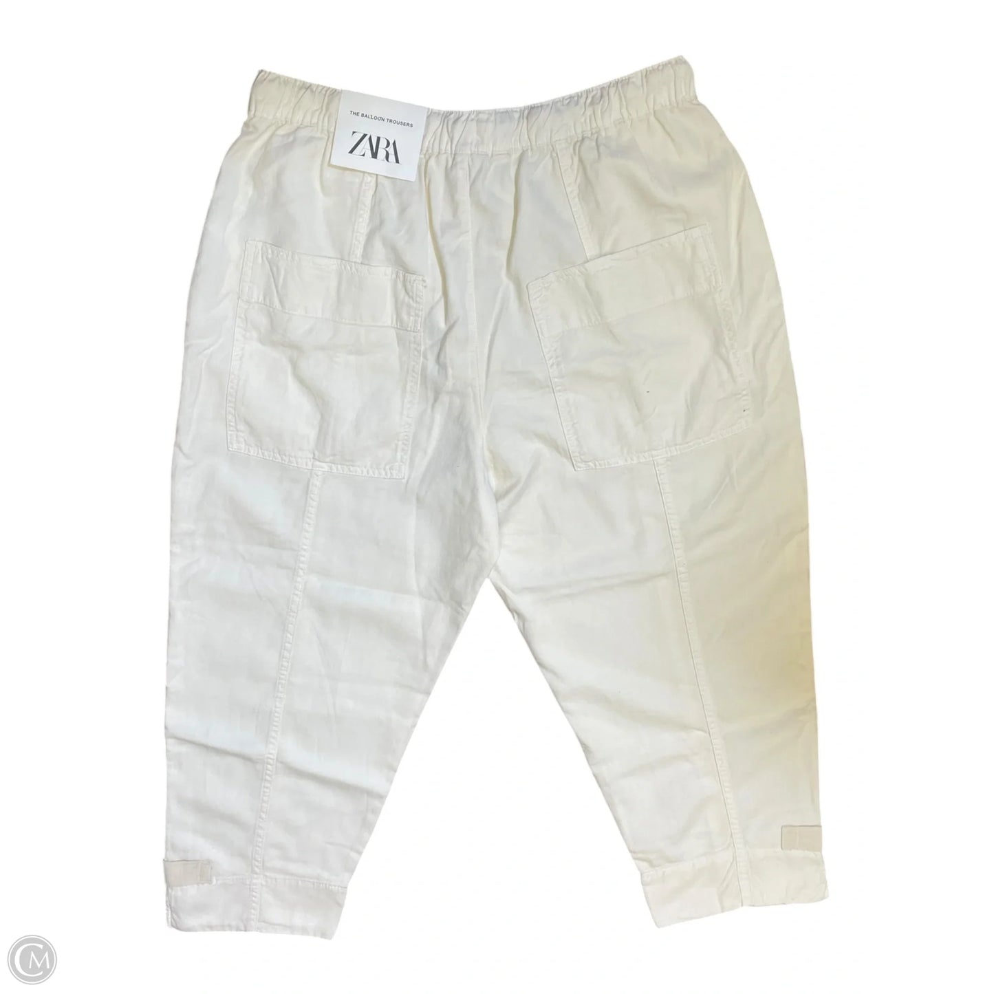 Pants Cropped By Zara In Cream, Size: Xl