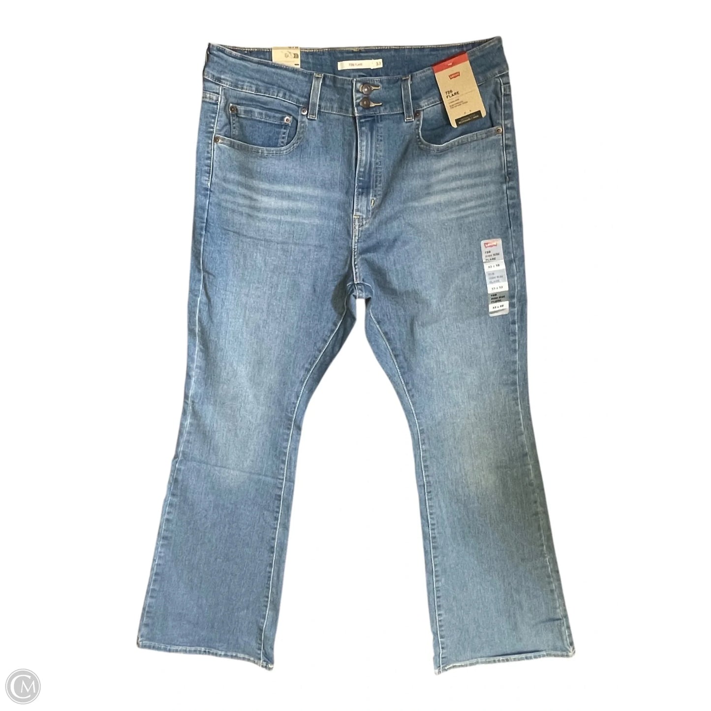 Jeans Flared By Levis In Blue Denim, Size: 16