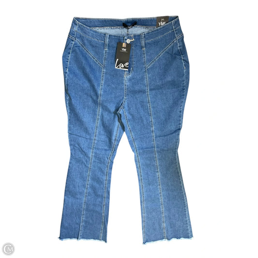 Jeans Flared By Ymi In Blue Denim, Size: 14