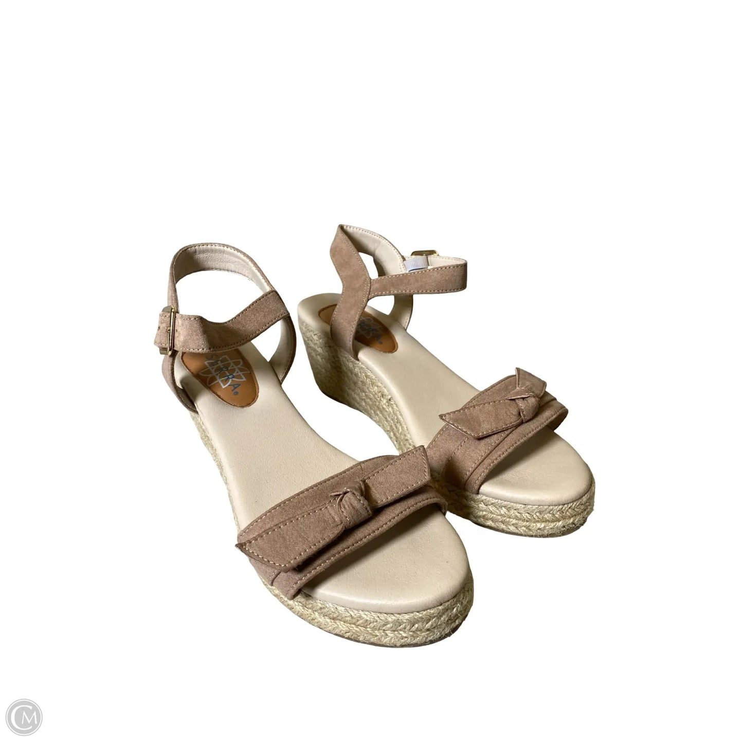 Sandals Heels Wedge By Serra In Tan, Size: 9