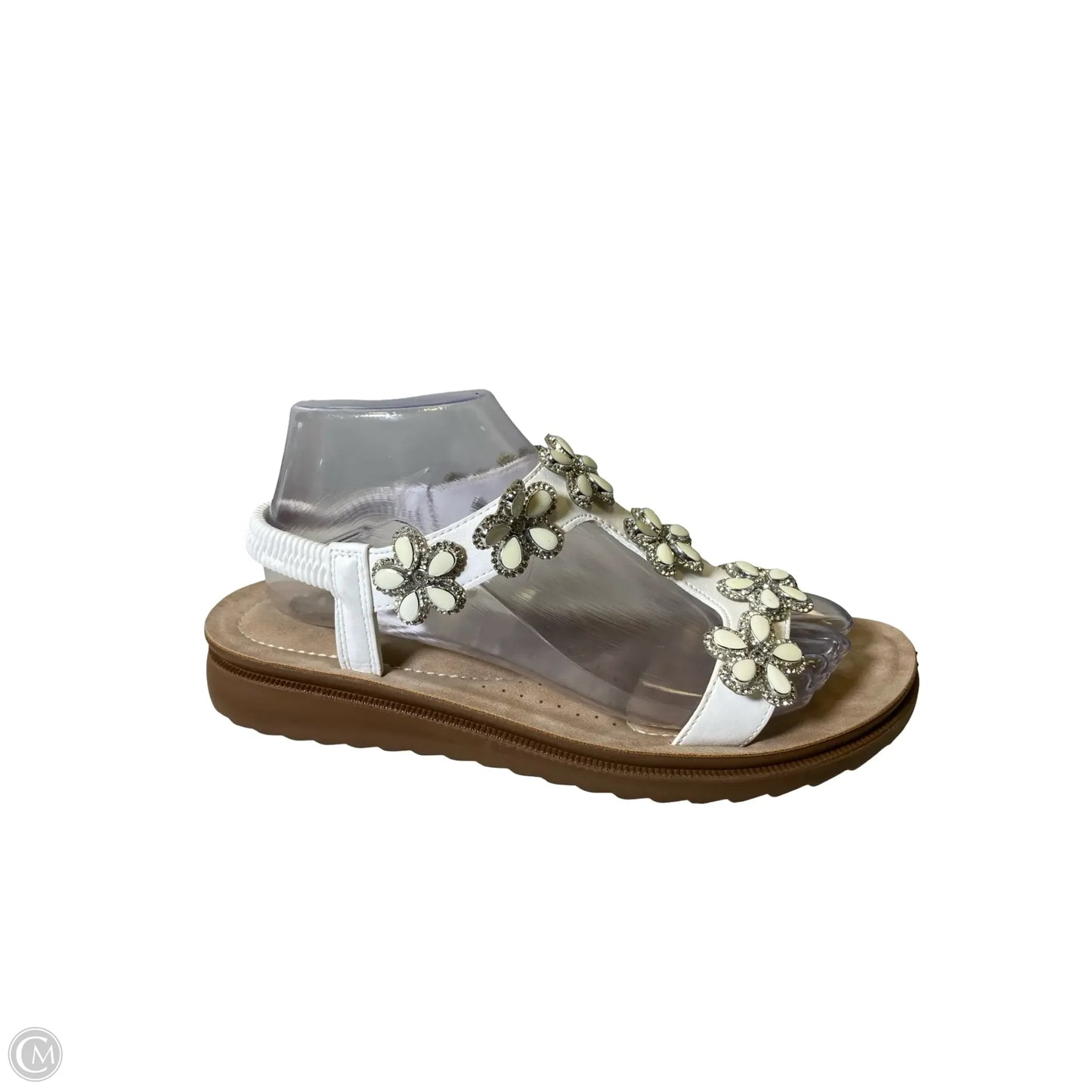 Sandals Flats By Andiano In Tan & White, Size: 9W