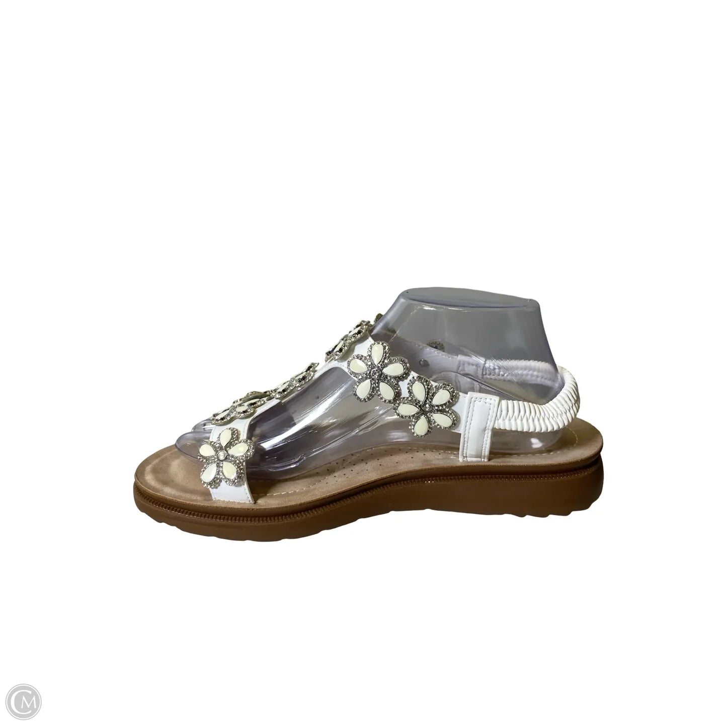 Sandals Flats By Andiano In Tan & White, Size: 9W