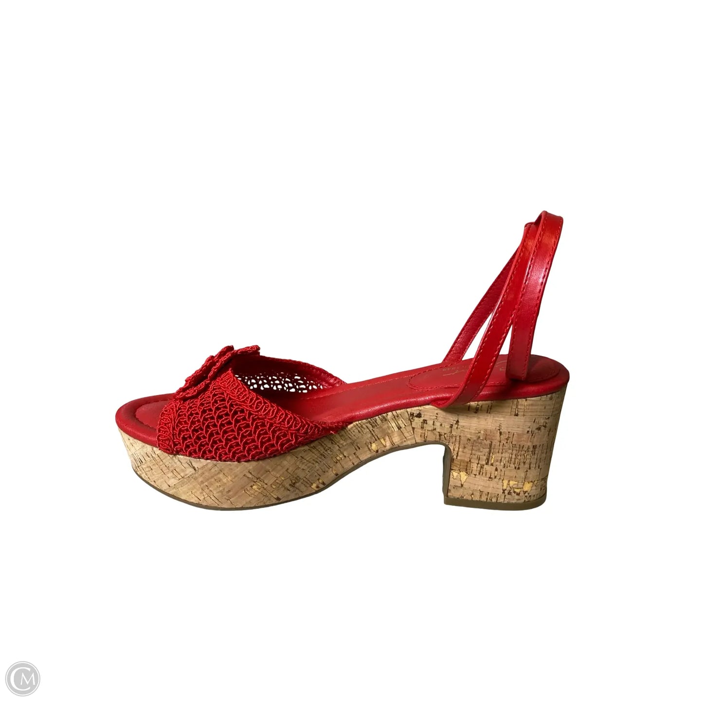 Sandals Heels Block By C Est. 1946 In Red & Tan, Size: 9
