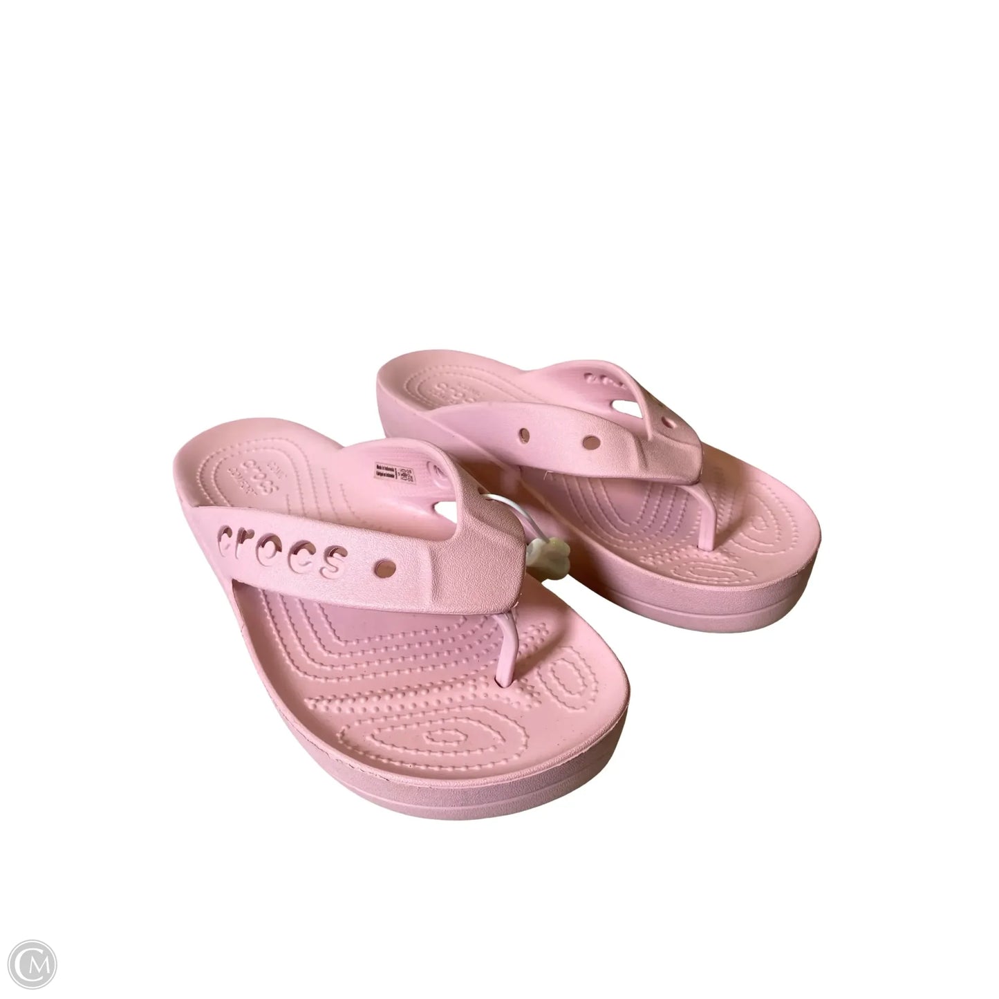 Sandals Flats By Crocs In Pink, Size: 8