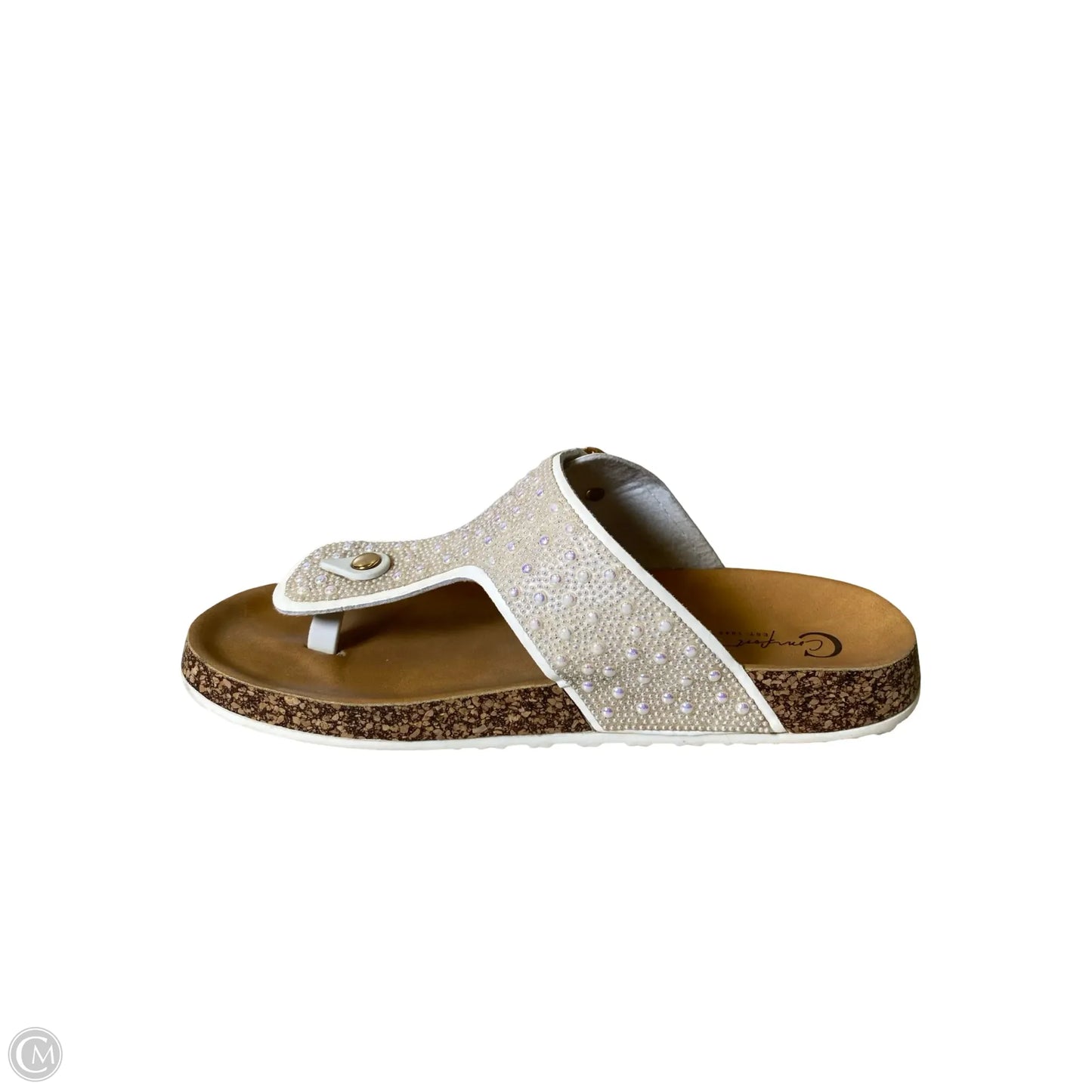 Sandals Flats By C Est. 1946 In Tan & White, Size: 9