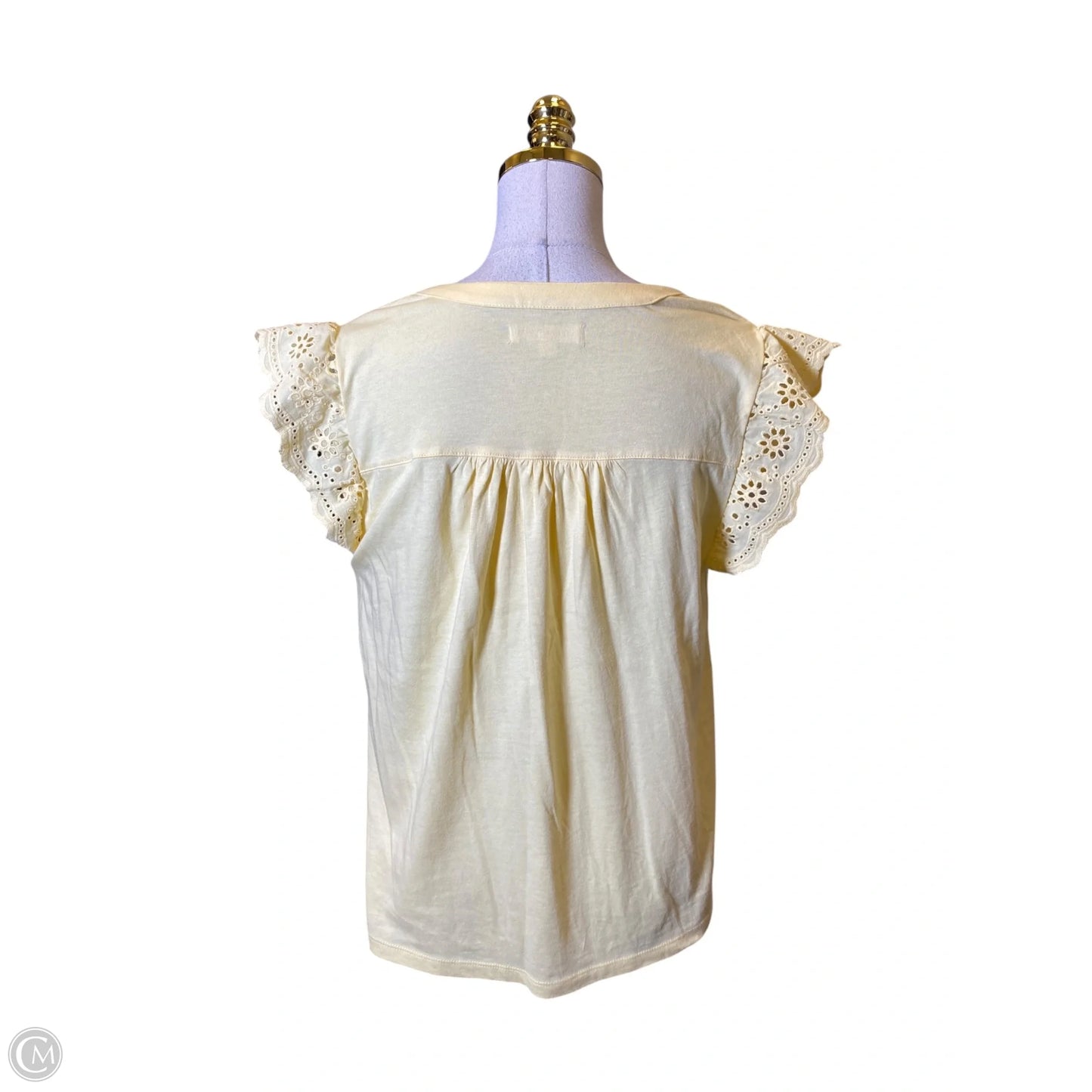 Blouse Short Sleeve By Lucky Brand In Yellow, Size: M
