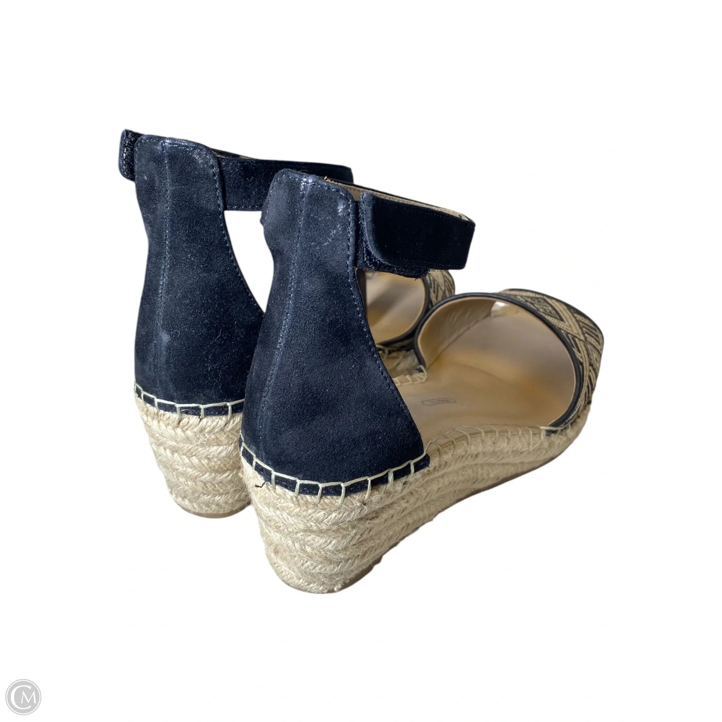 Sandals Heels Wedge By Rockport In Black & Cream, Size: 6.5