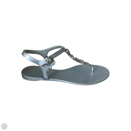 Sandals Flats By Guess In Silver, Size: 6