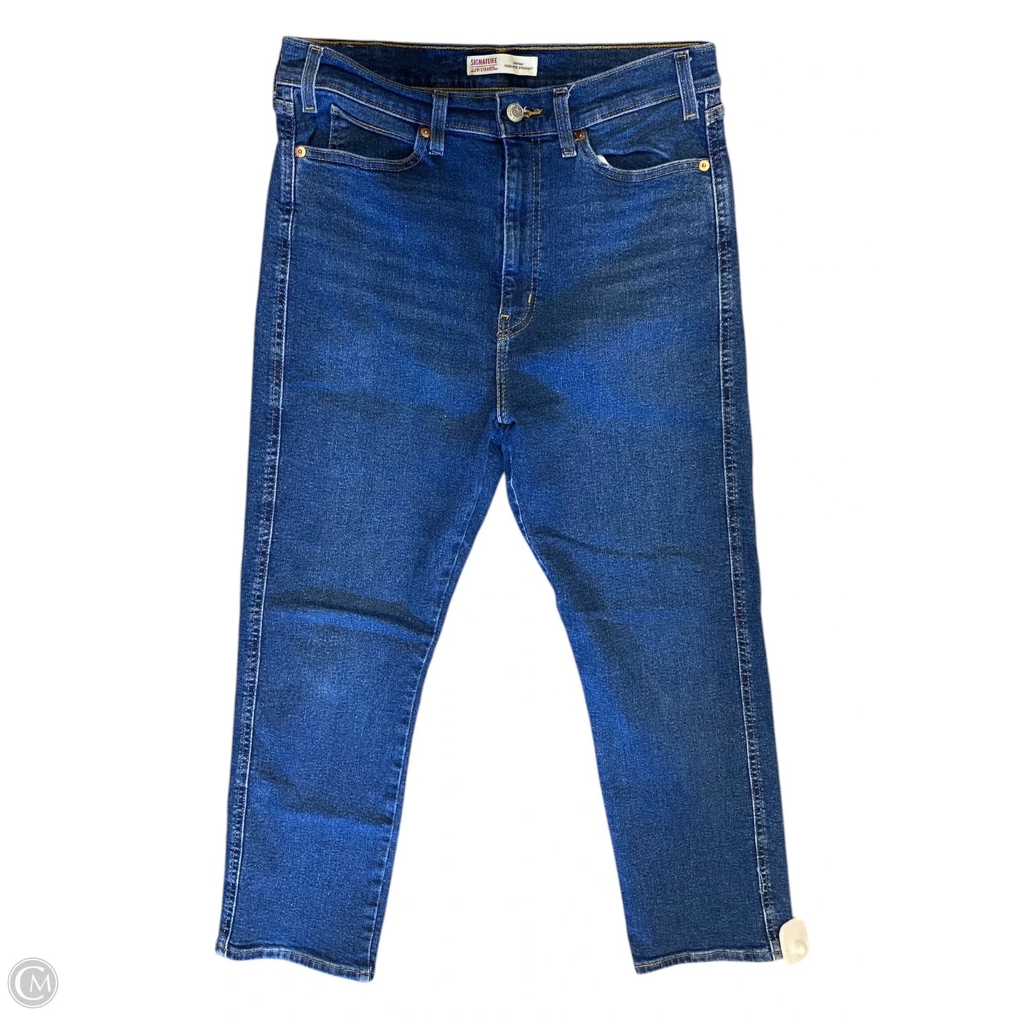 Jeans Straight By Levis In Blue Denim, Size: 12