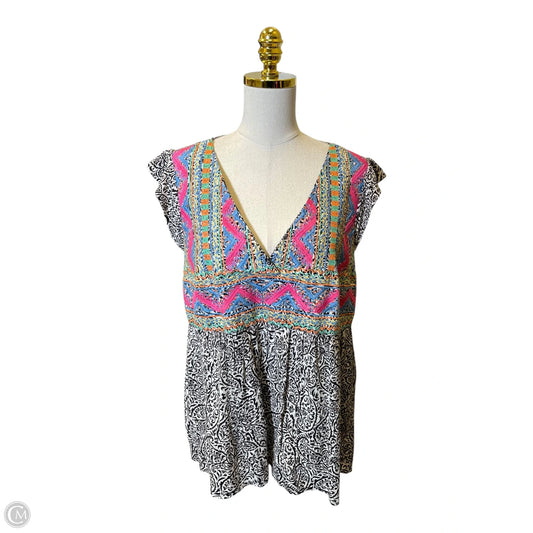 Blouse Sleeveless By Savanna Jane In Multi-colored, Size: L
