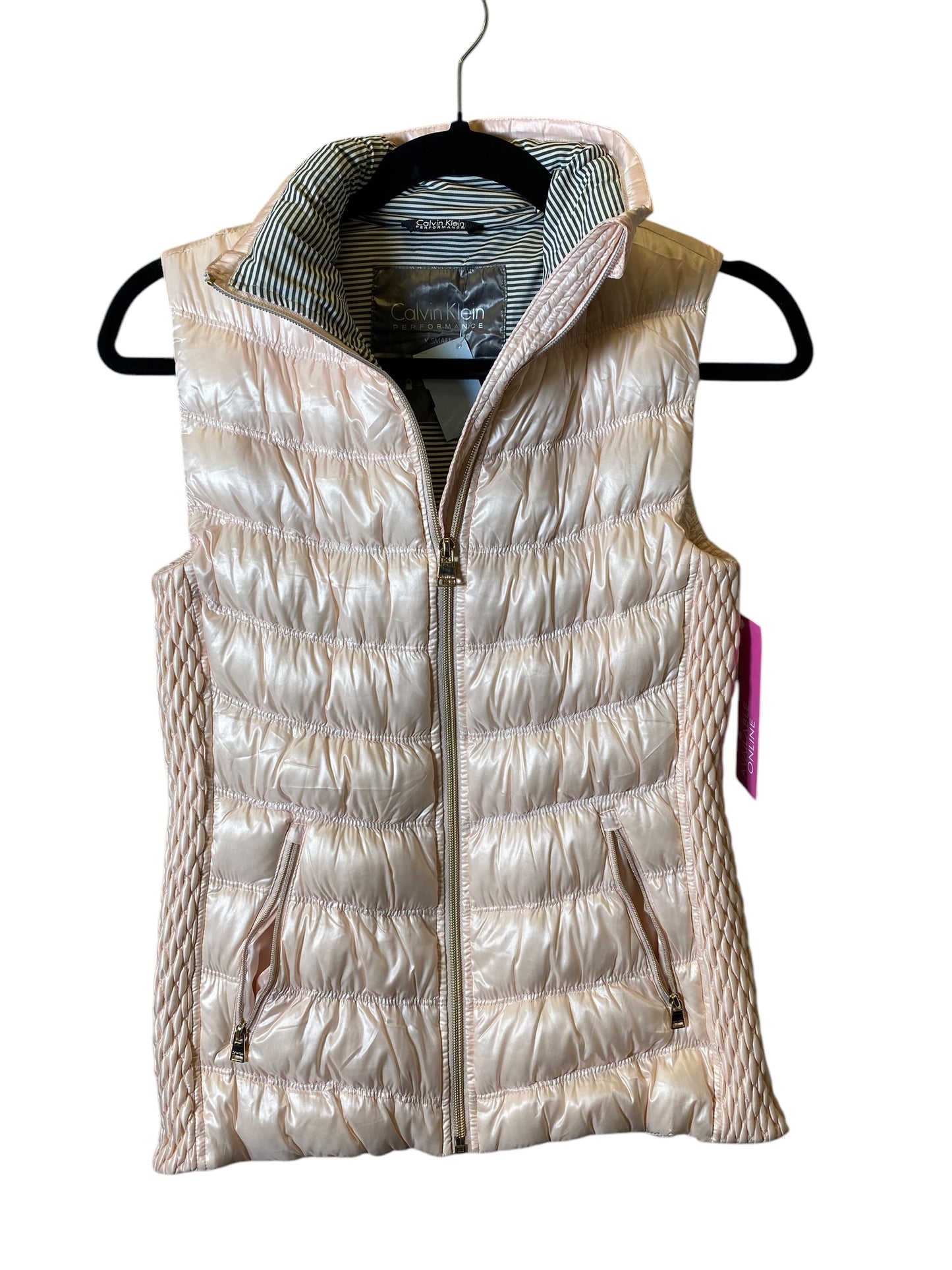 Vest Puffer & Quilted By Calvin Klein In Pink, Size: Xs