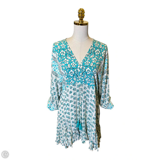 Dress Casual Midi By Aakaa In Blue & White, Size: M