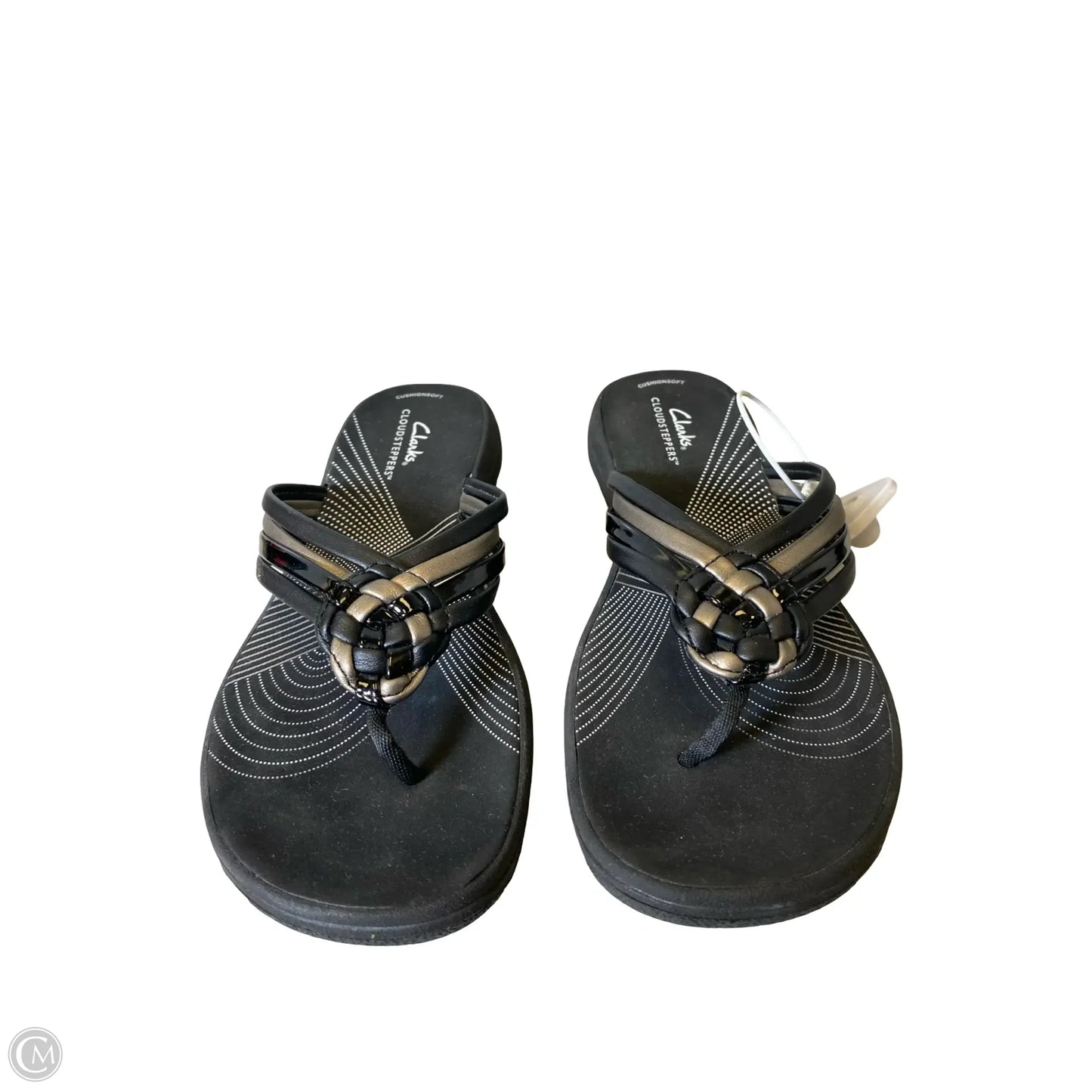 Sandals Heels Wedge By Clarks In Black, Size: 9