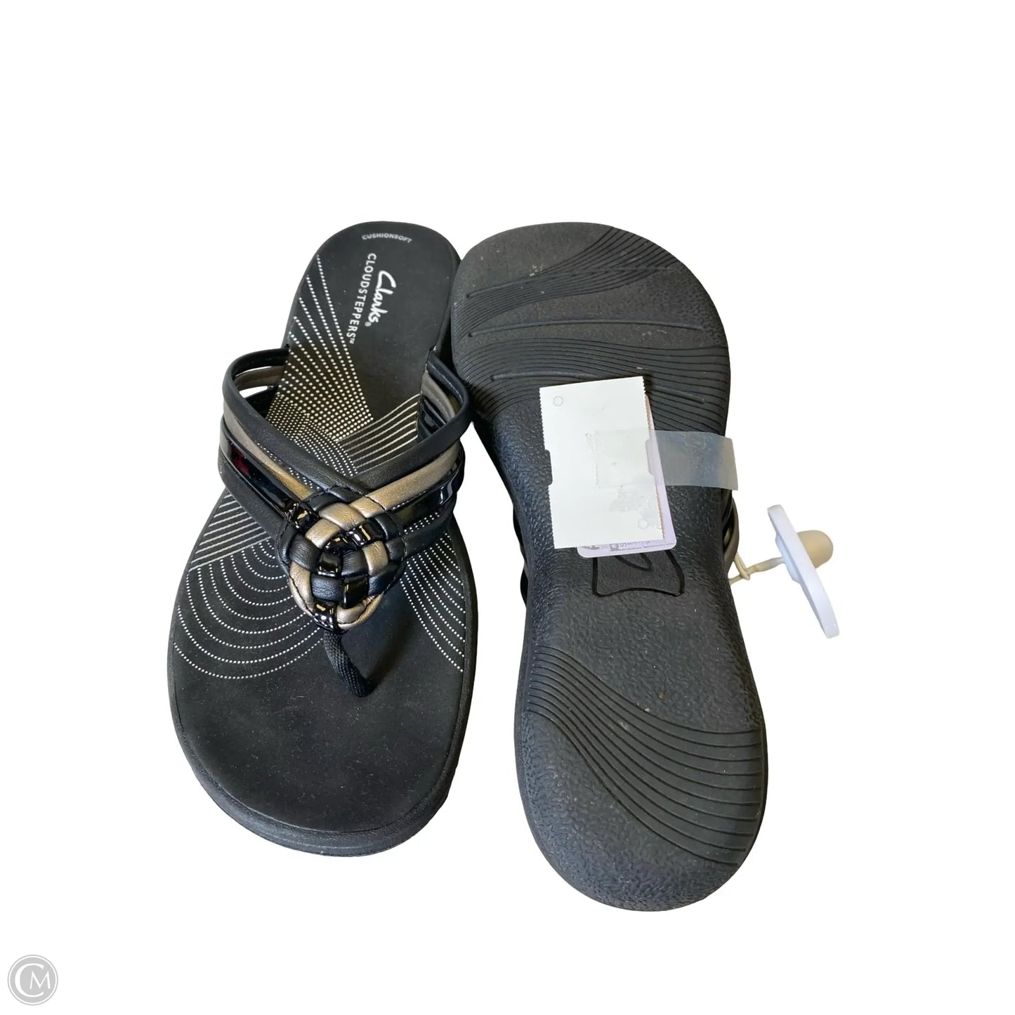 Sandals Heels Wedge By Clarks In Black, Size: 9
