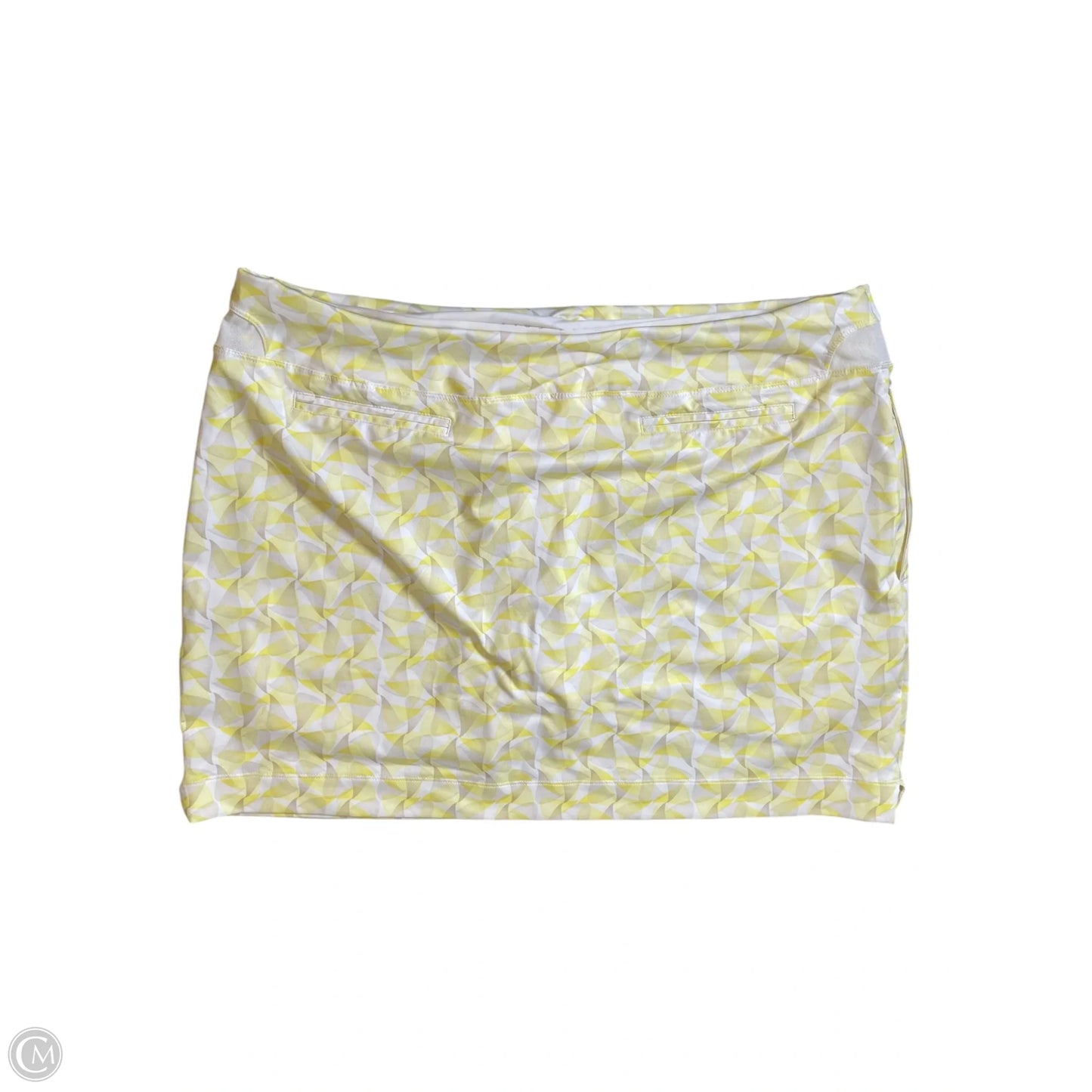 Athletic Skort By Nike In White & Yellow, Size: Xl