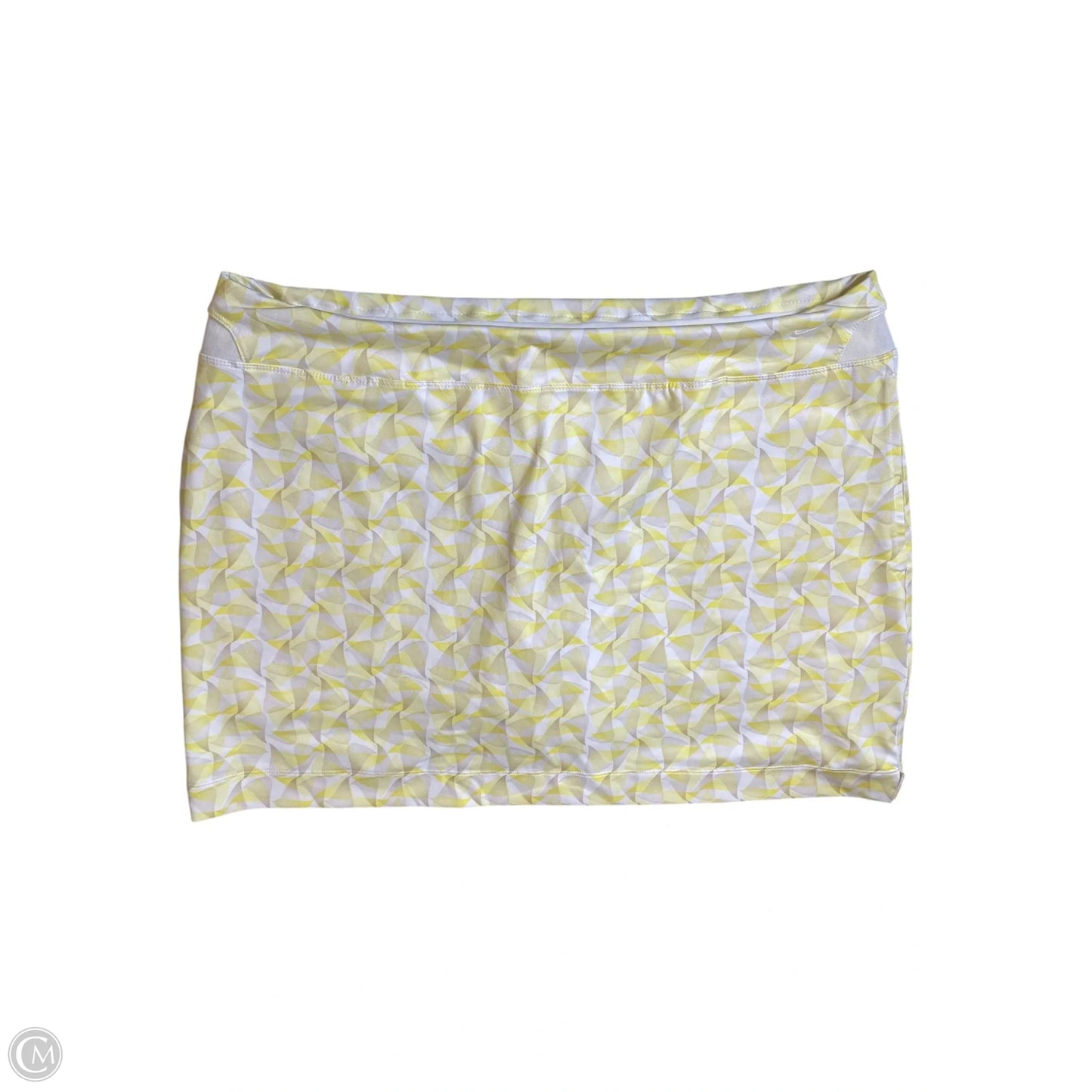 Athletic Skort By Nike In White & Yellow, Size: Xl