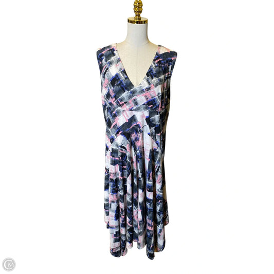 Dress Casual Midi By Dkny In Multi-colored, Size: Xl