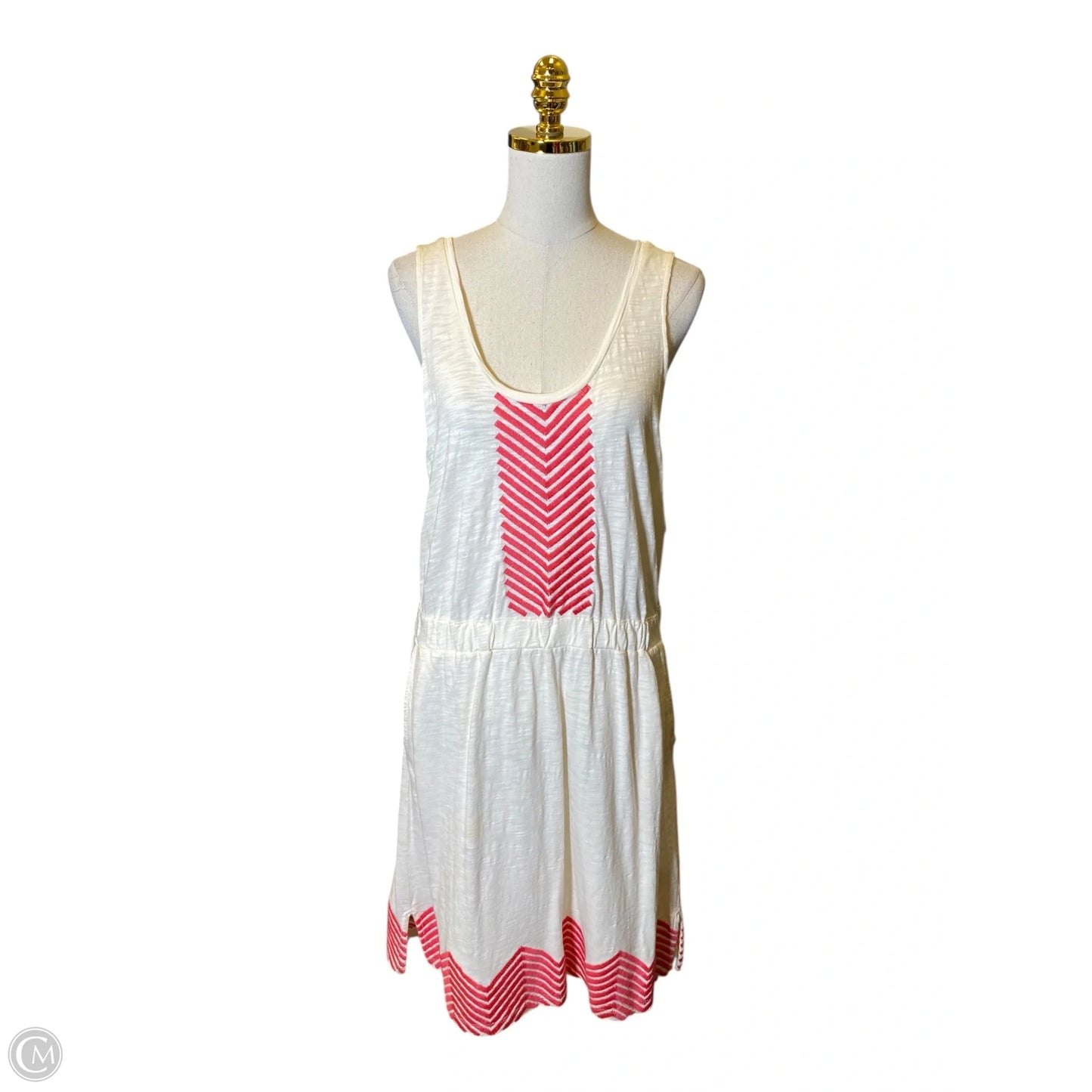 Dress Casual Midi By Tommy Hilfiger In Cream & Pink, Size: Xl