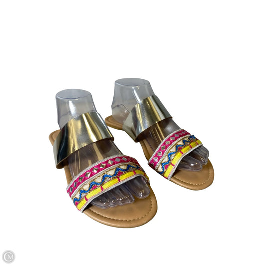 Sandals Flats By Clothes Mentor In Multi-colored, Size: 8