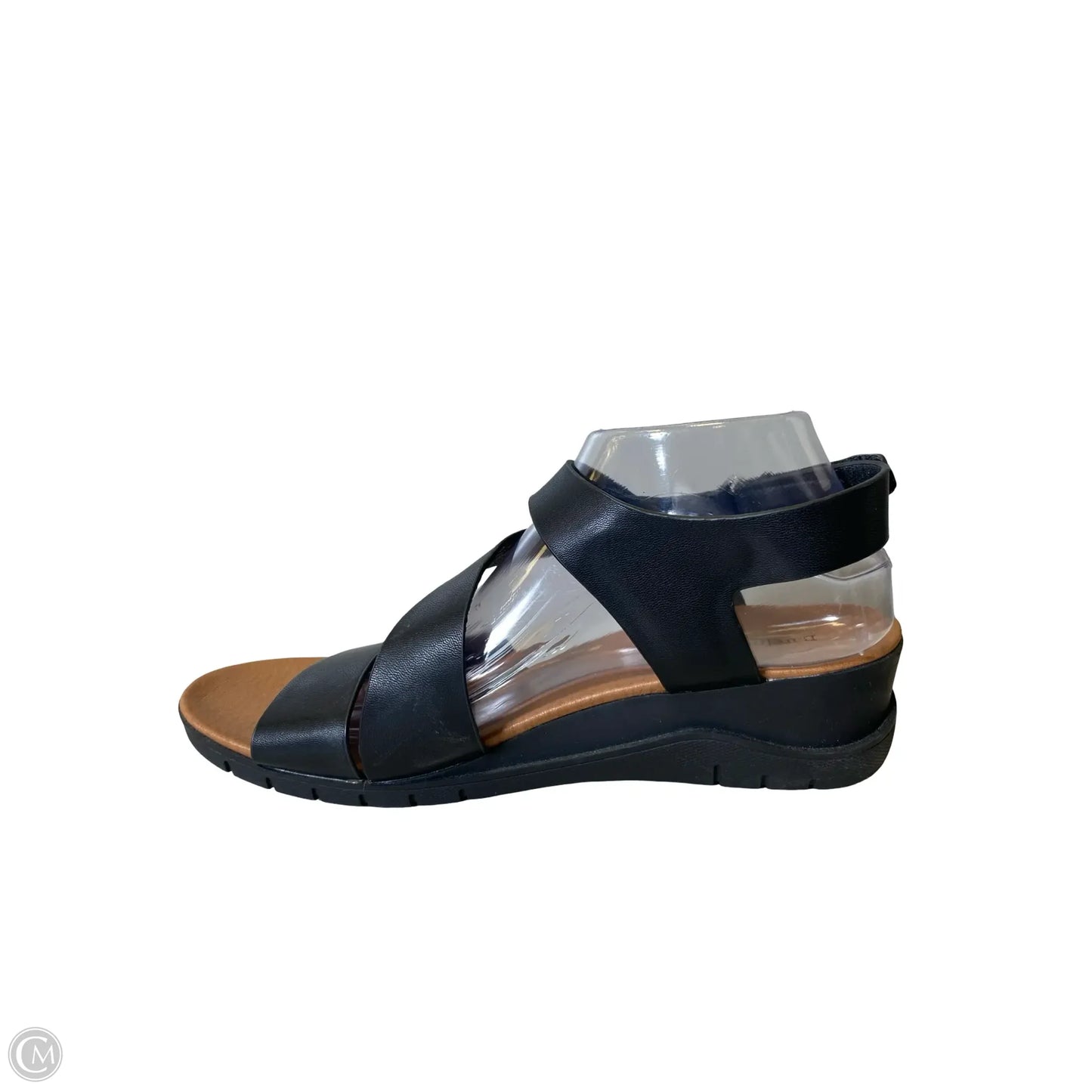 Sandals Heels Wedge By Bare Traps In Black & Tan, Size: 10