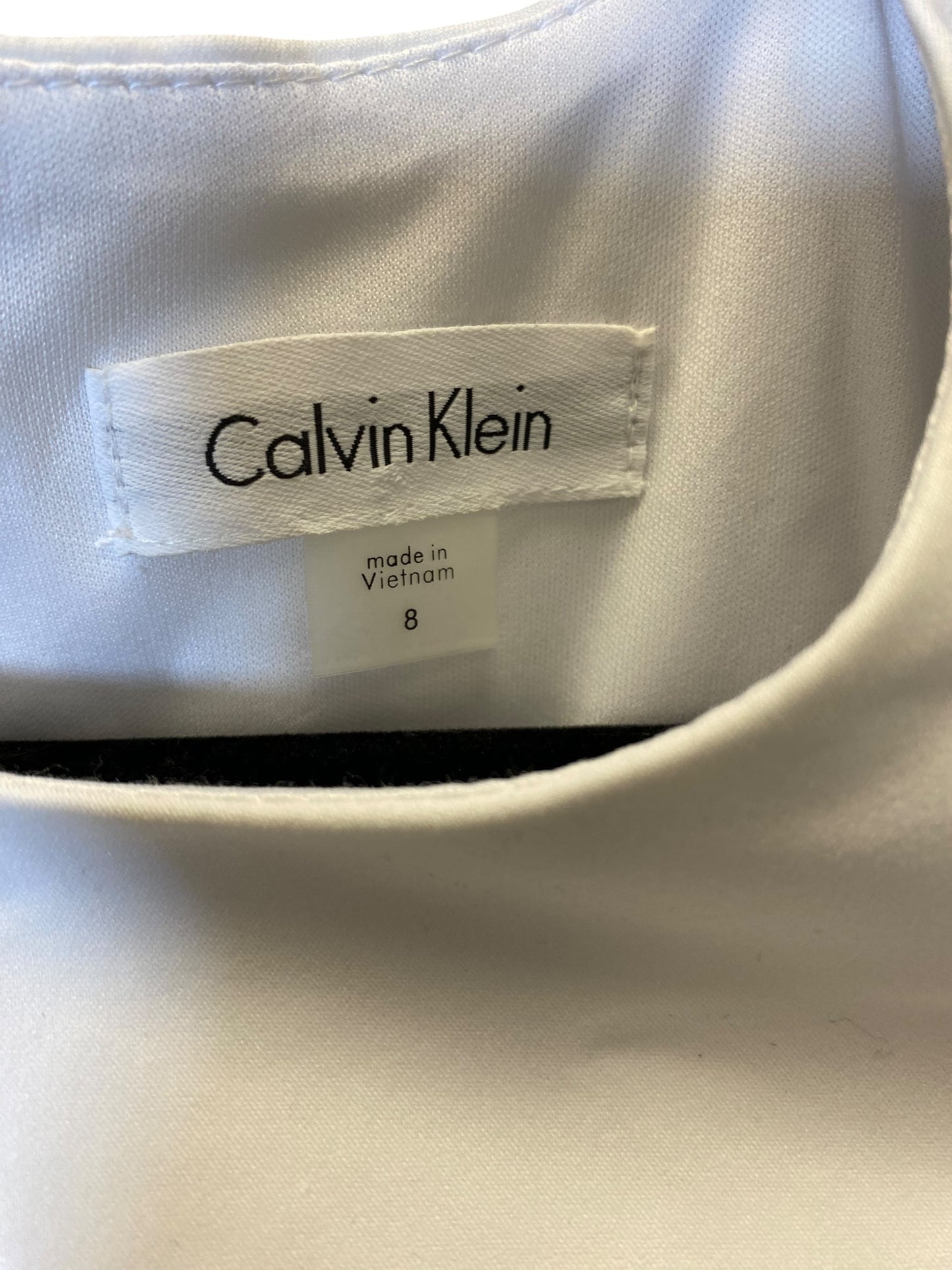 Dress Work By Calvin Klein In White, Size: 8