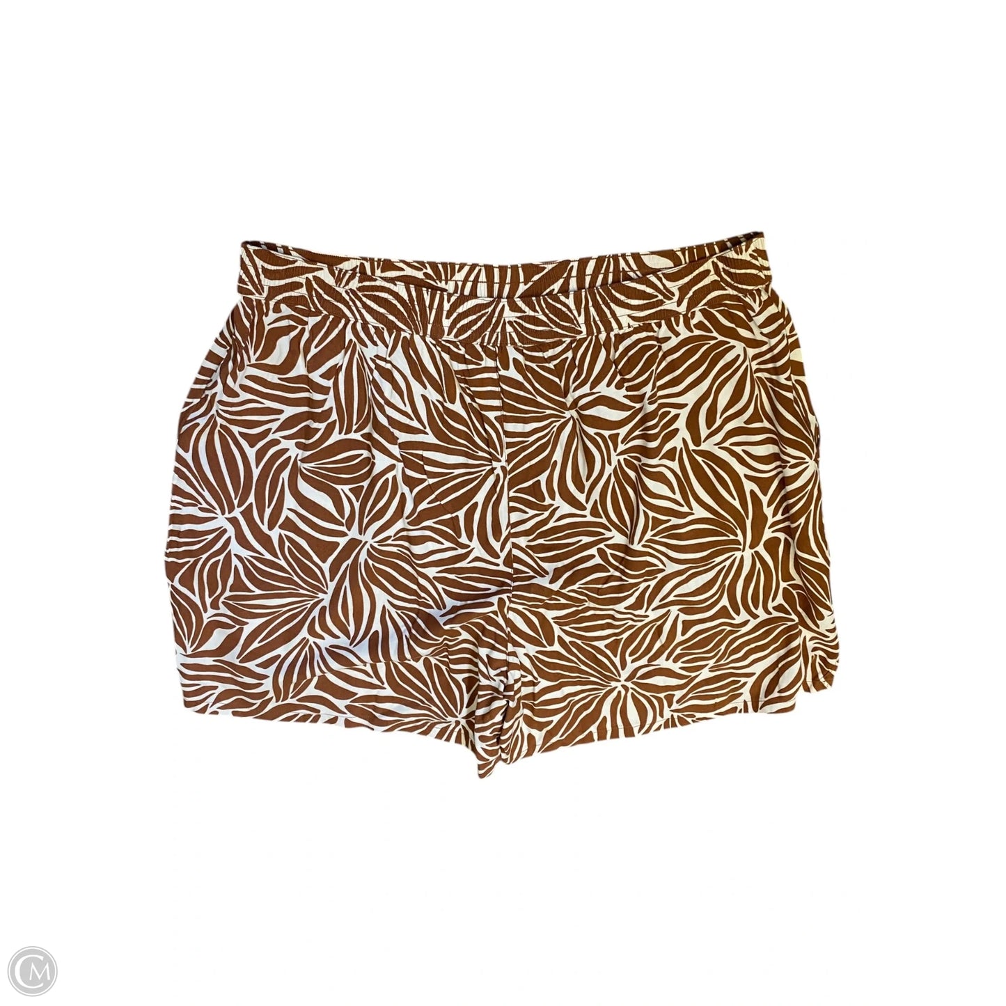 Top 2pc Short Sleeve By Lands End In Brown & Cream, Size: Xl