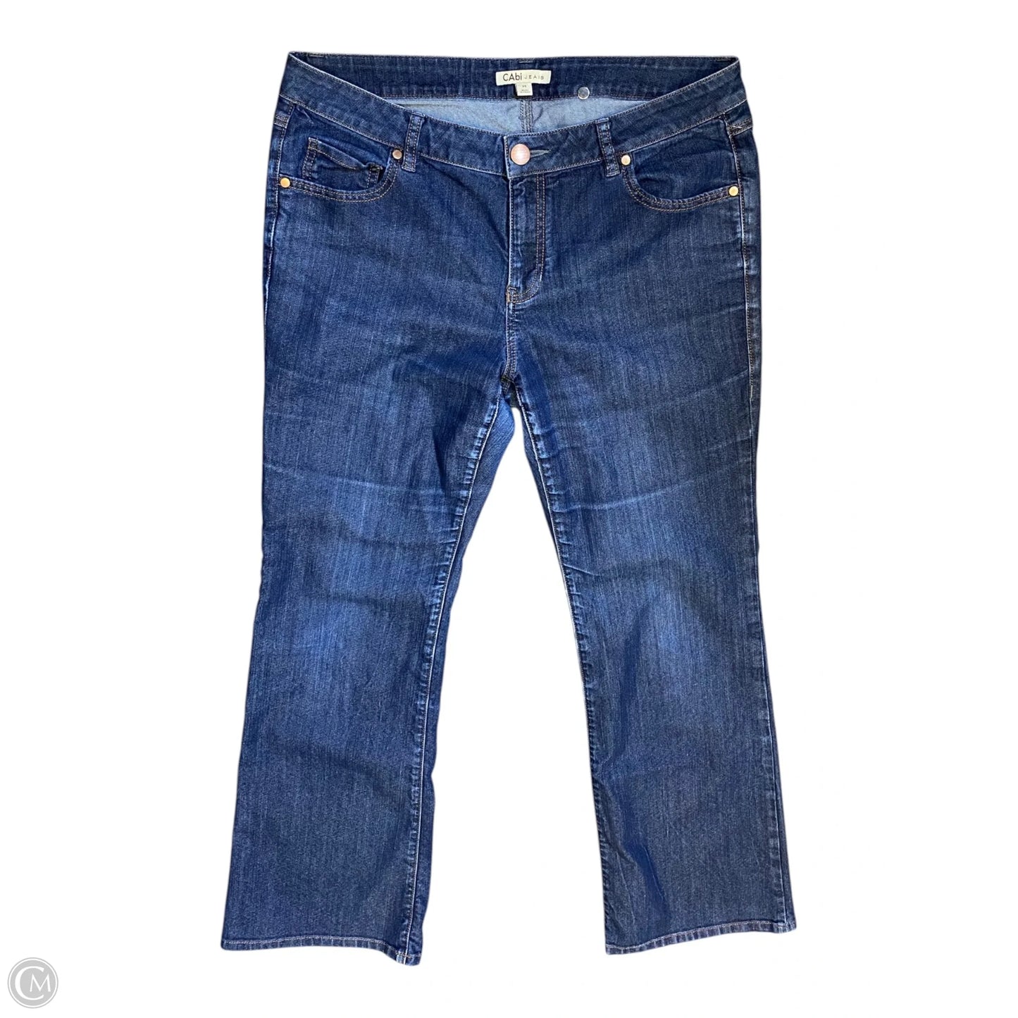 Jeans Flared By Cabi In Blue Denim, Size: 14