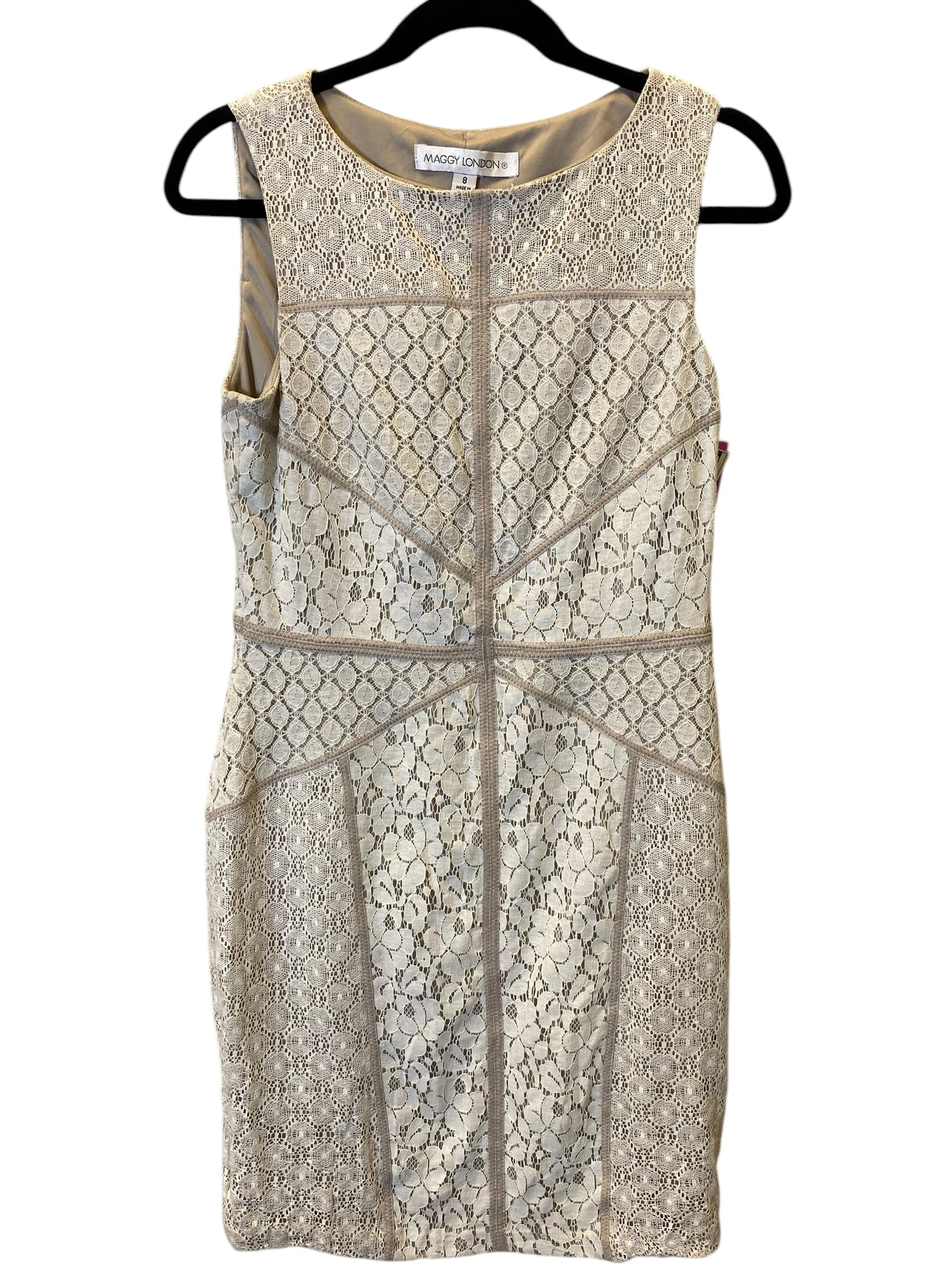 Dress Casual Short By Maggy London In Beige, Size: 8