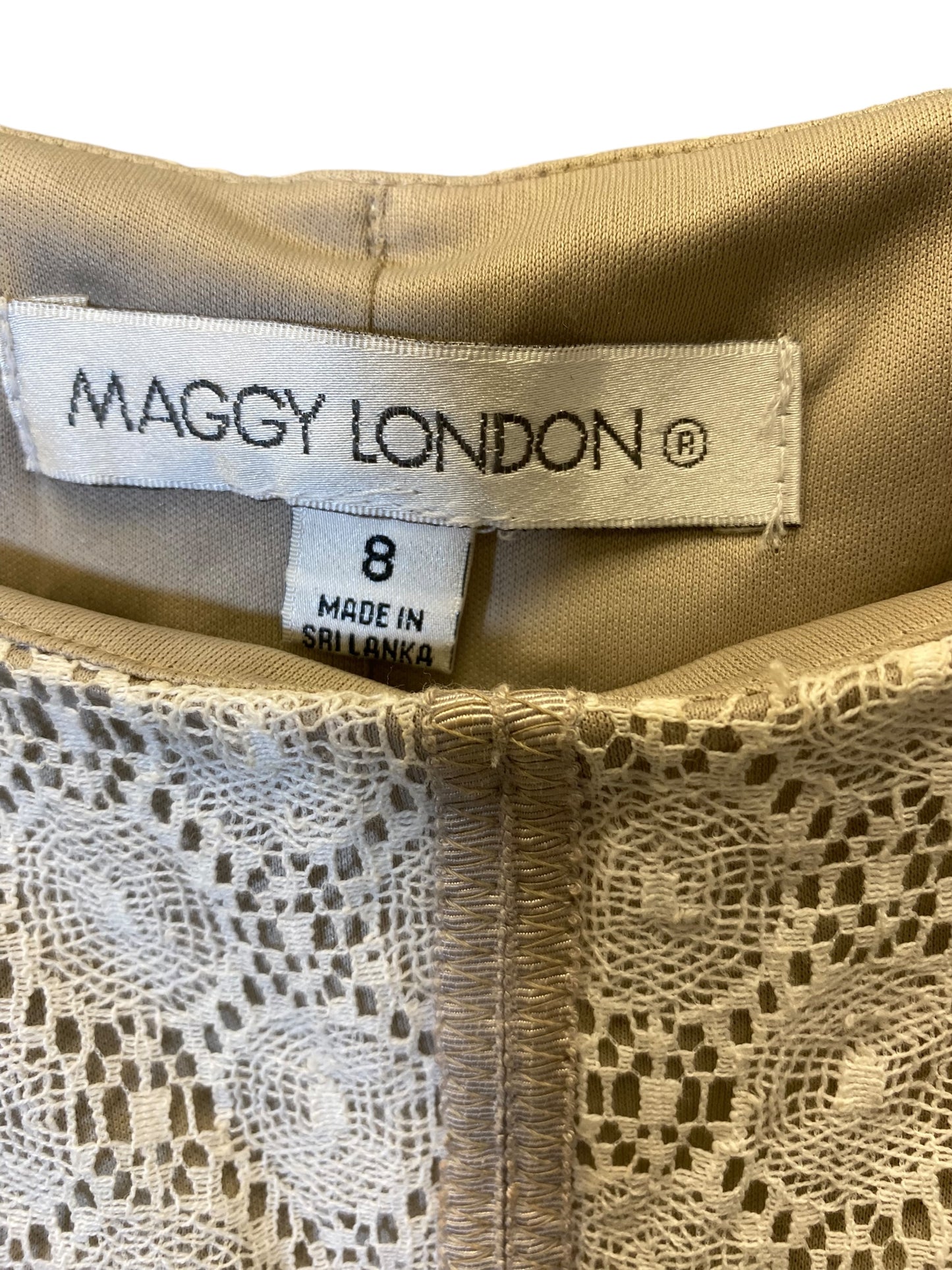 Dress Casual Short By Maggy London In Beige, Size: 8