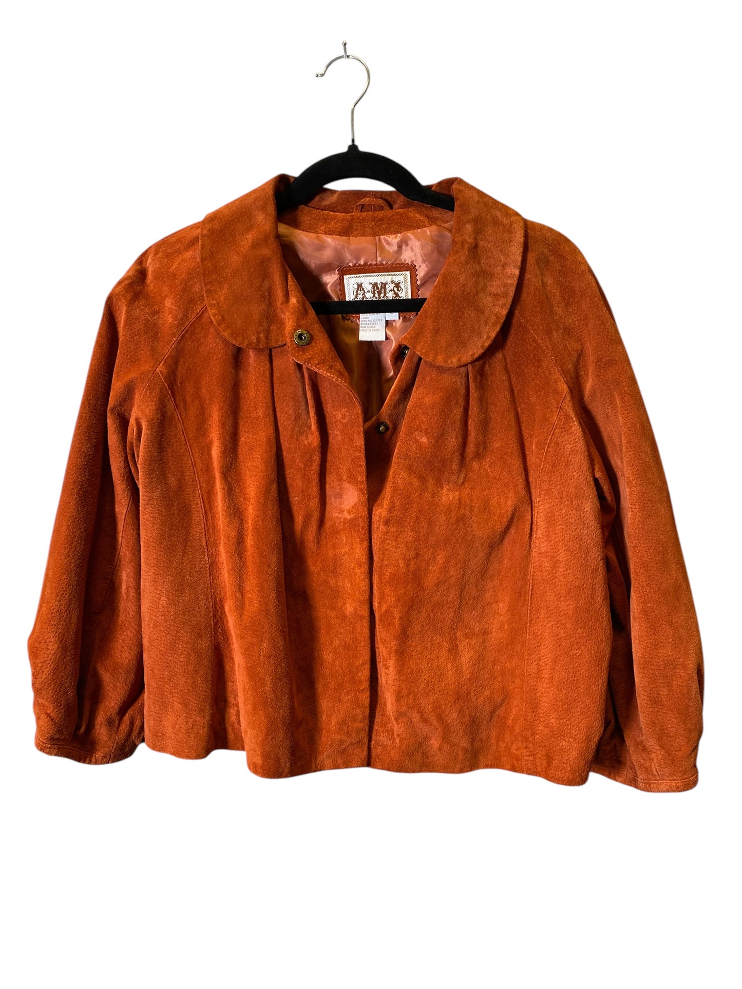 Jacket Leather By Ami In Orange, Size: L