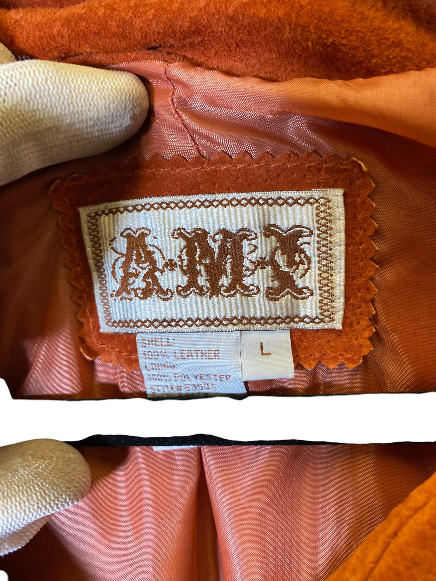 Jacket Leather By Ami In Orange, Size: L