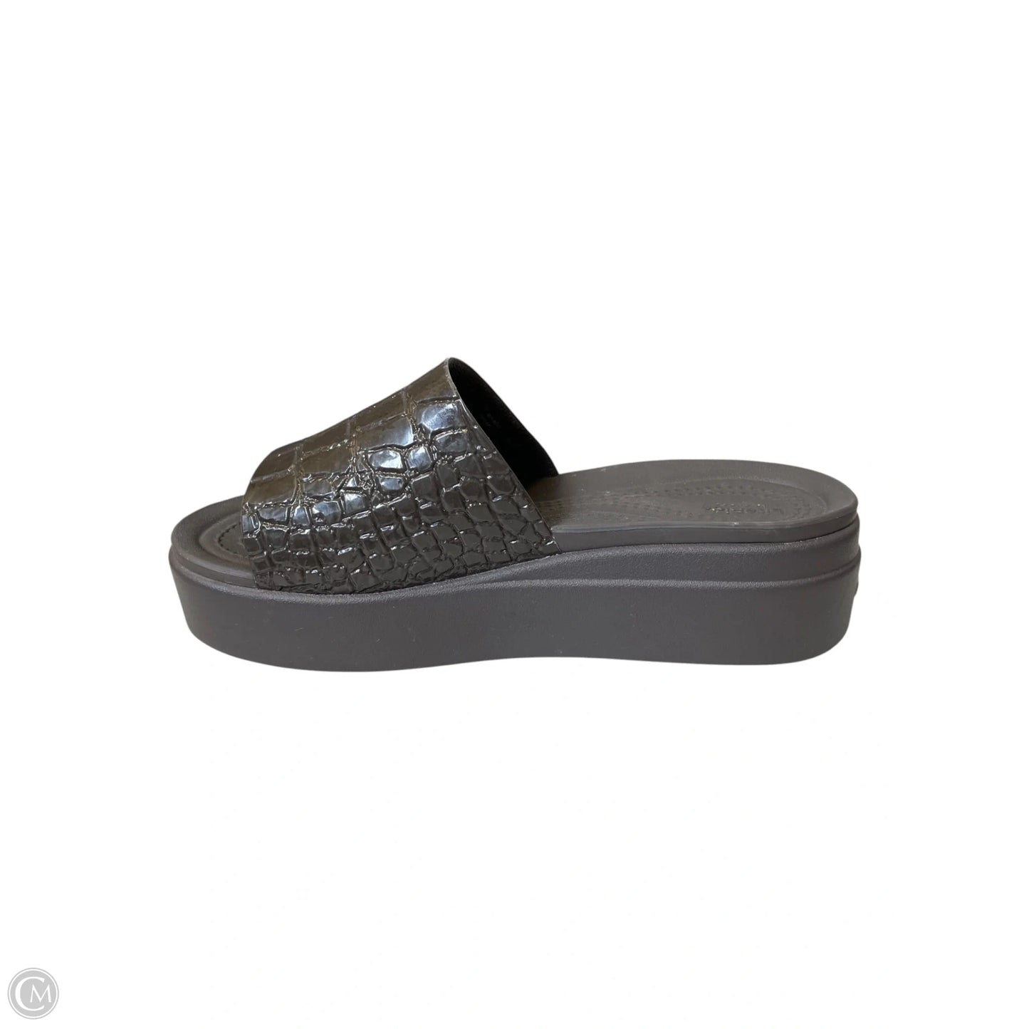 Sandals Heels Platform By Crocs In Brown, Size: 7