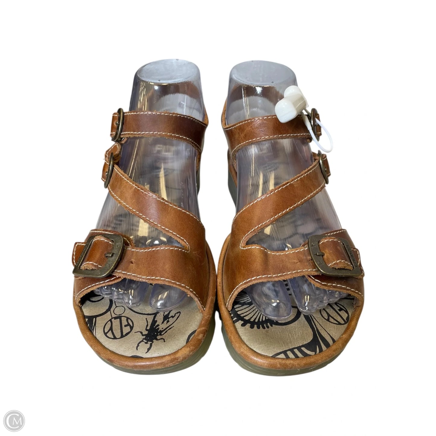 Sandals Heels Wedge By Fly London In Brown, Size: 6.5