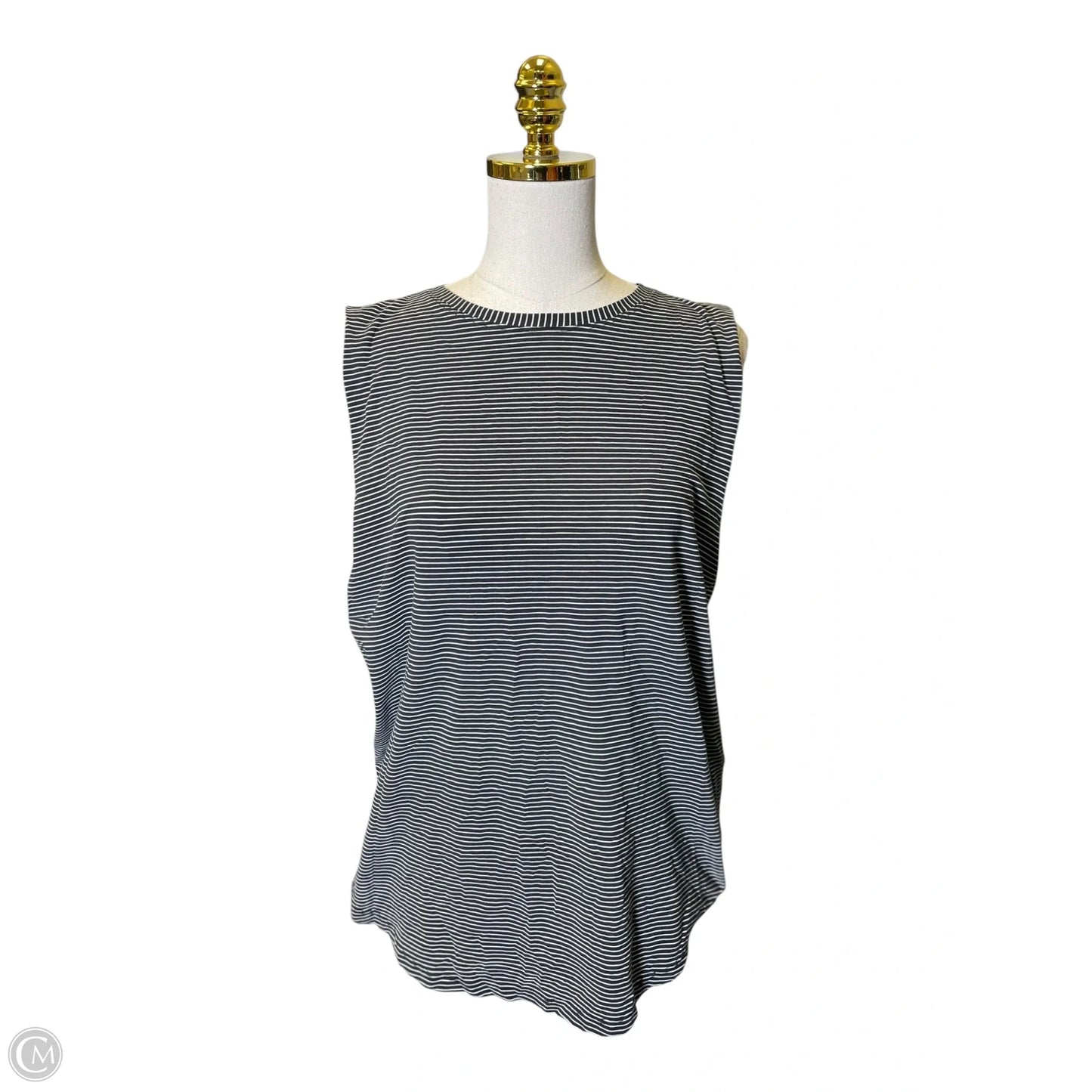 Athletic Tank Top By Lululemon In Black & White, Size: L