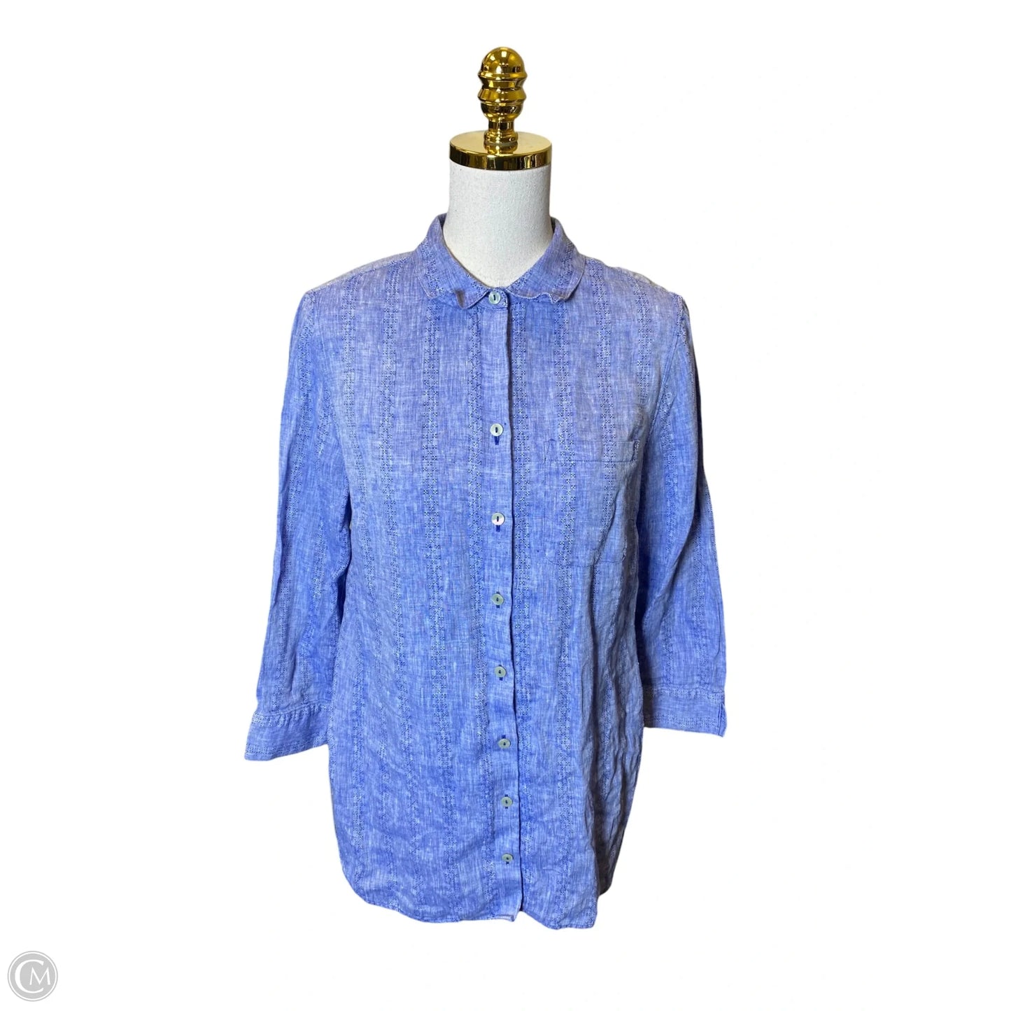 Blouse Long Sleeve By Chicos In Blue, Size: M